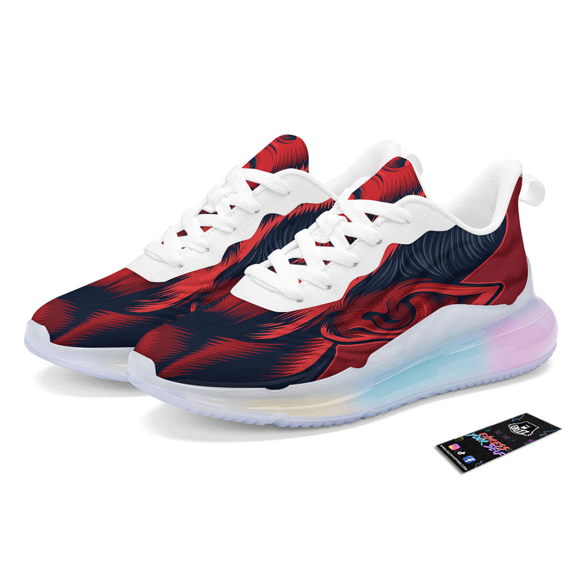 Satan Red Devil Print Running Sneakers-grizzshop