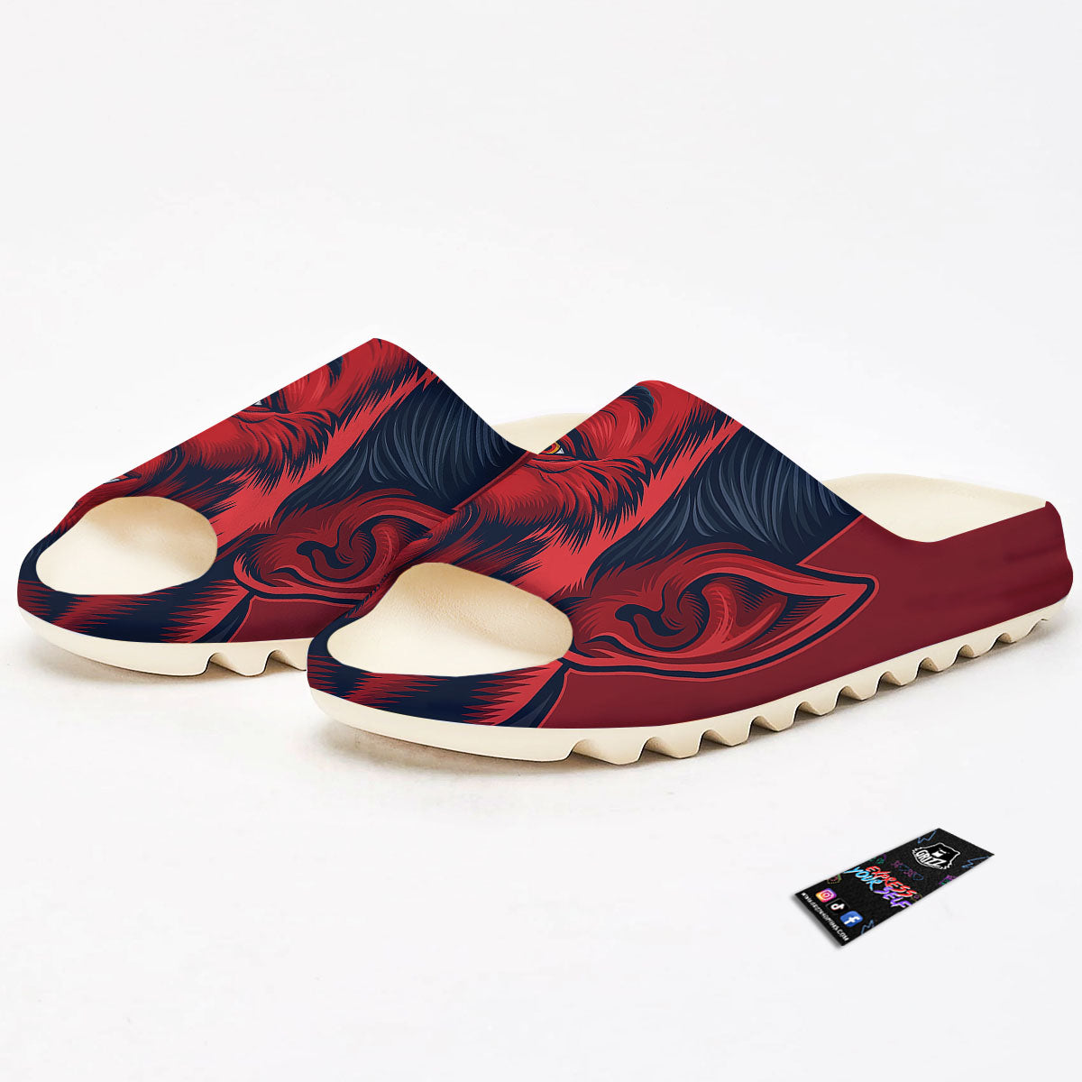 Satan Red Devil Print Sandals-grizzshop