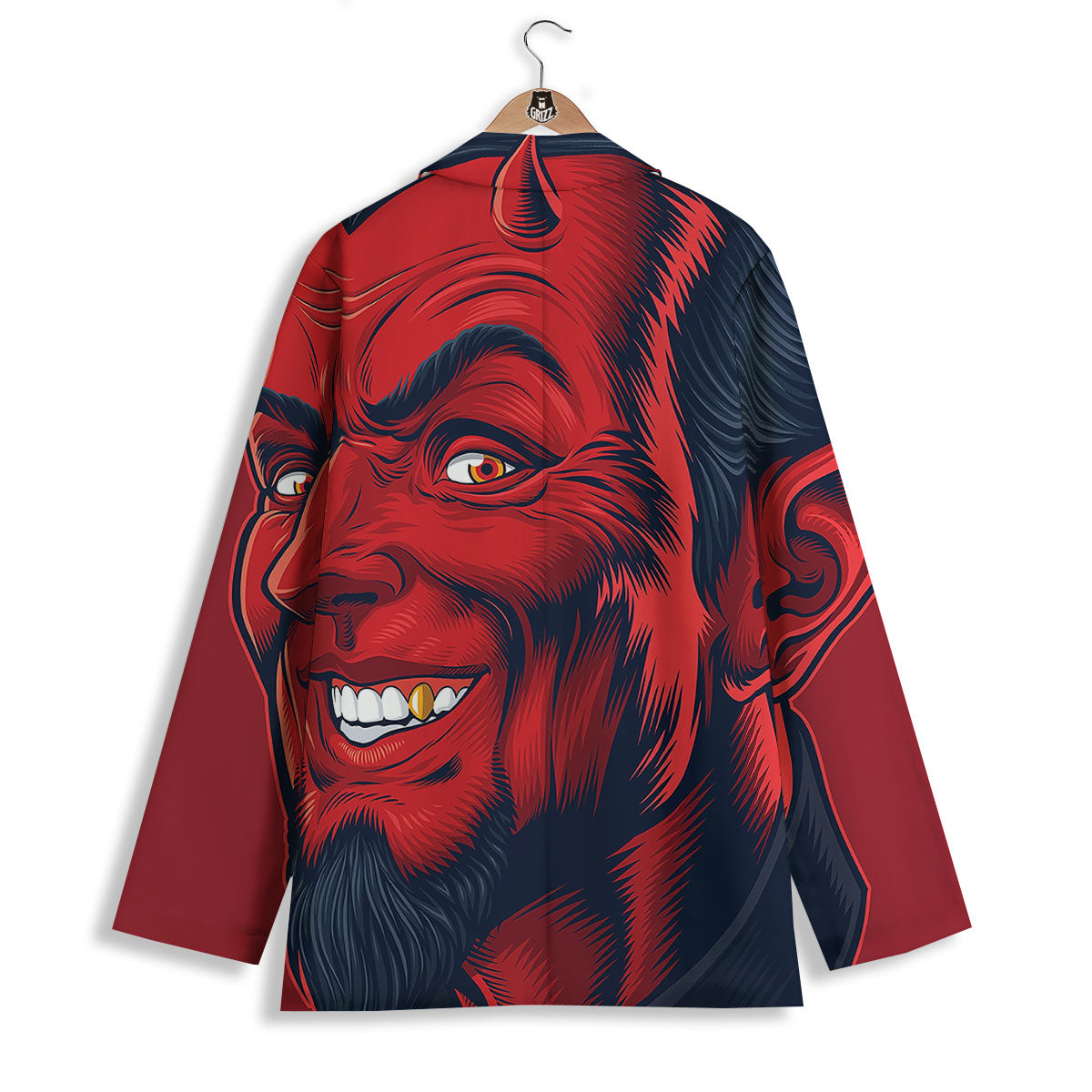 Satan Red Devil Print Women's Blazer-grizzshop