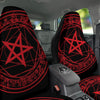 Satanic Pentagram Red And Black Print Car Seat Covers-grizzshop