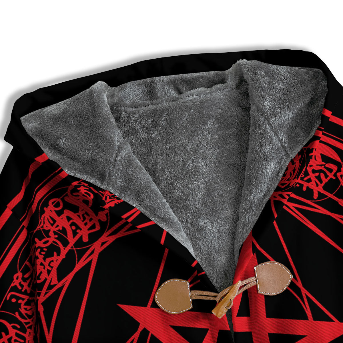 Satanic Pentagram Red And Black Print Men's Windbreaker Jacket-grizzshop