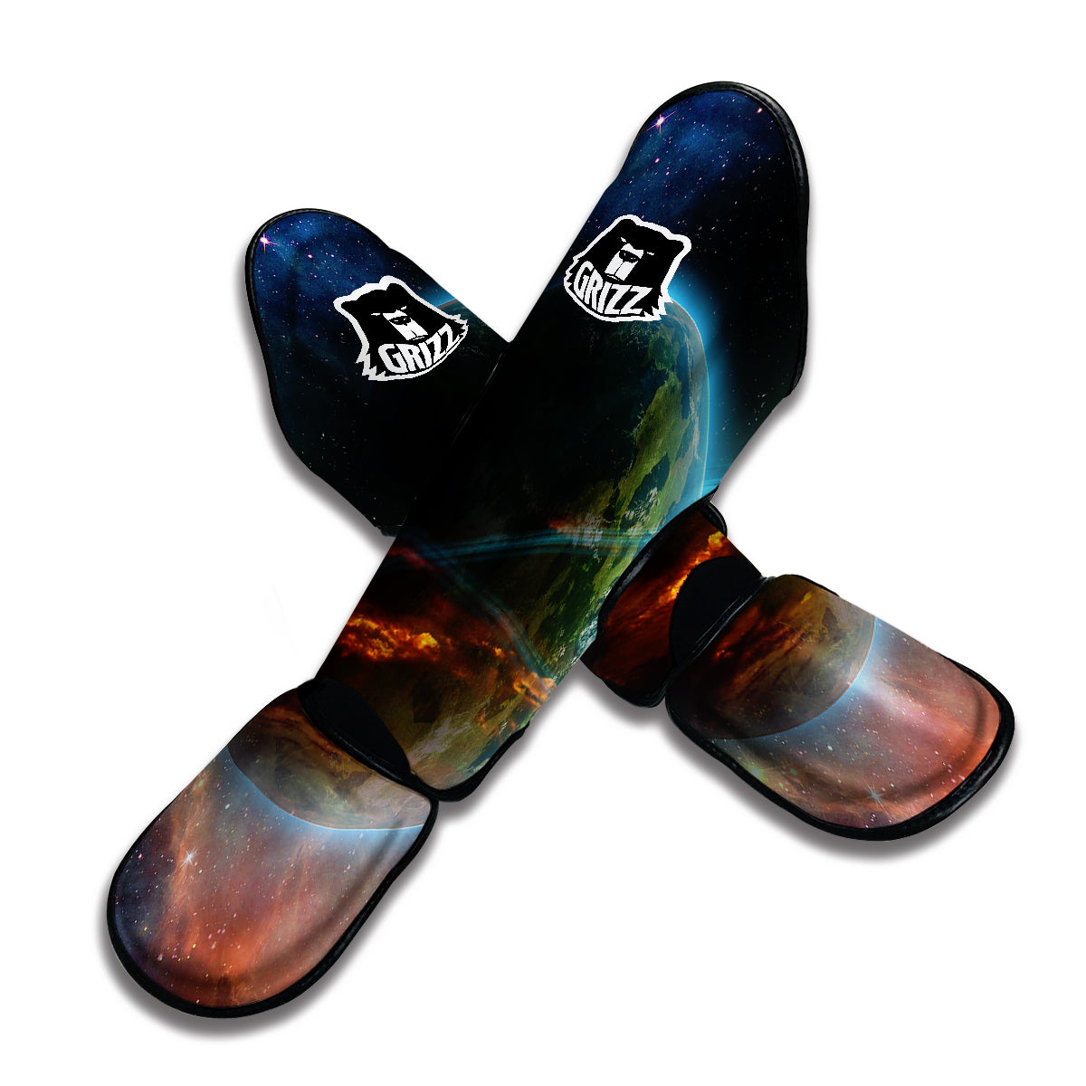 Satun Galaxy Space Print Muay Thai Shin Guards-grizzshop