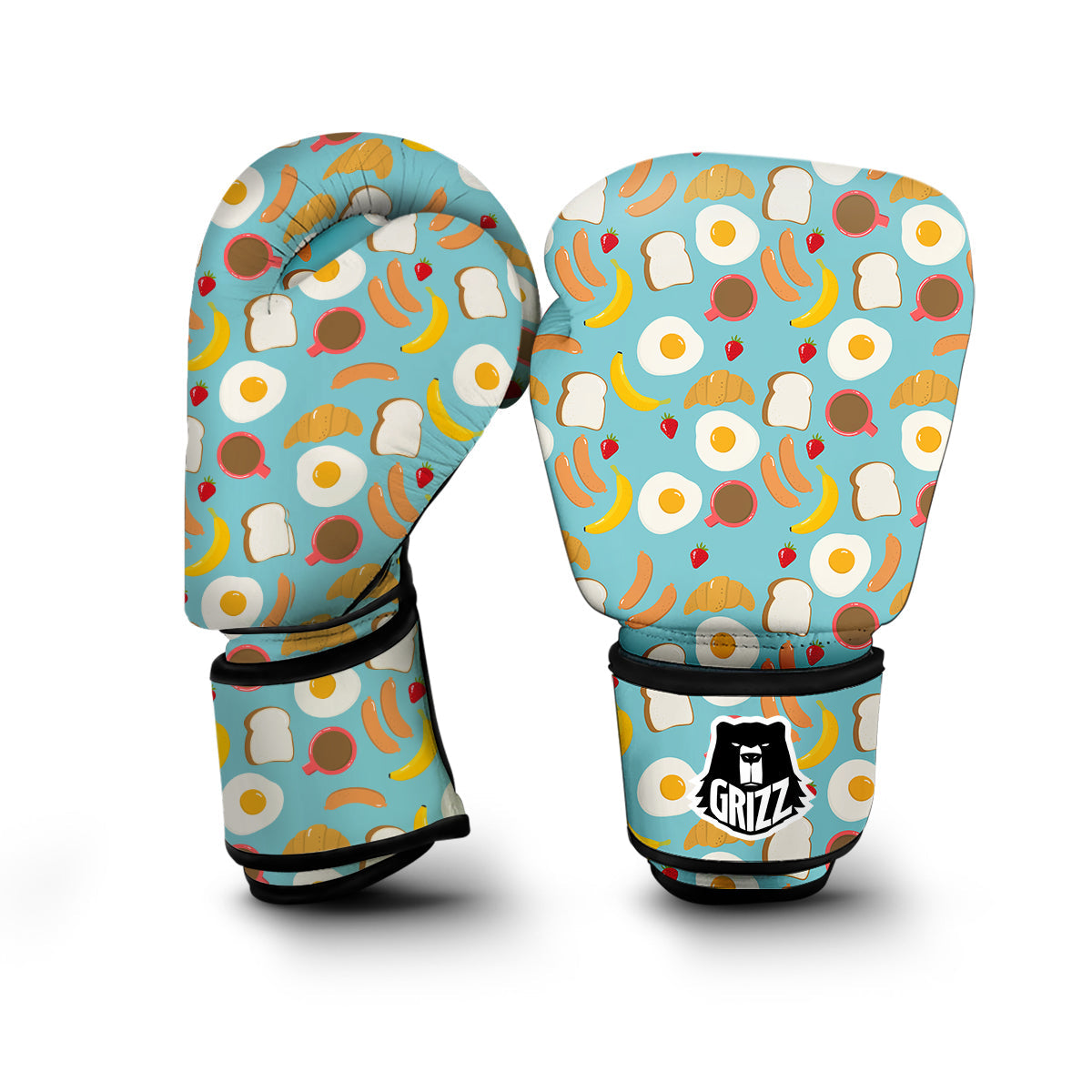 Sausage Egg Toast Breakfast Print Pattern Boxing Gloves-grizzshop