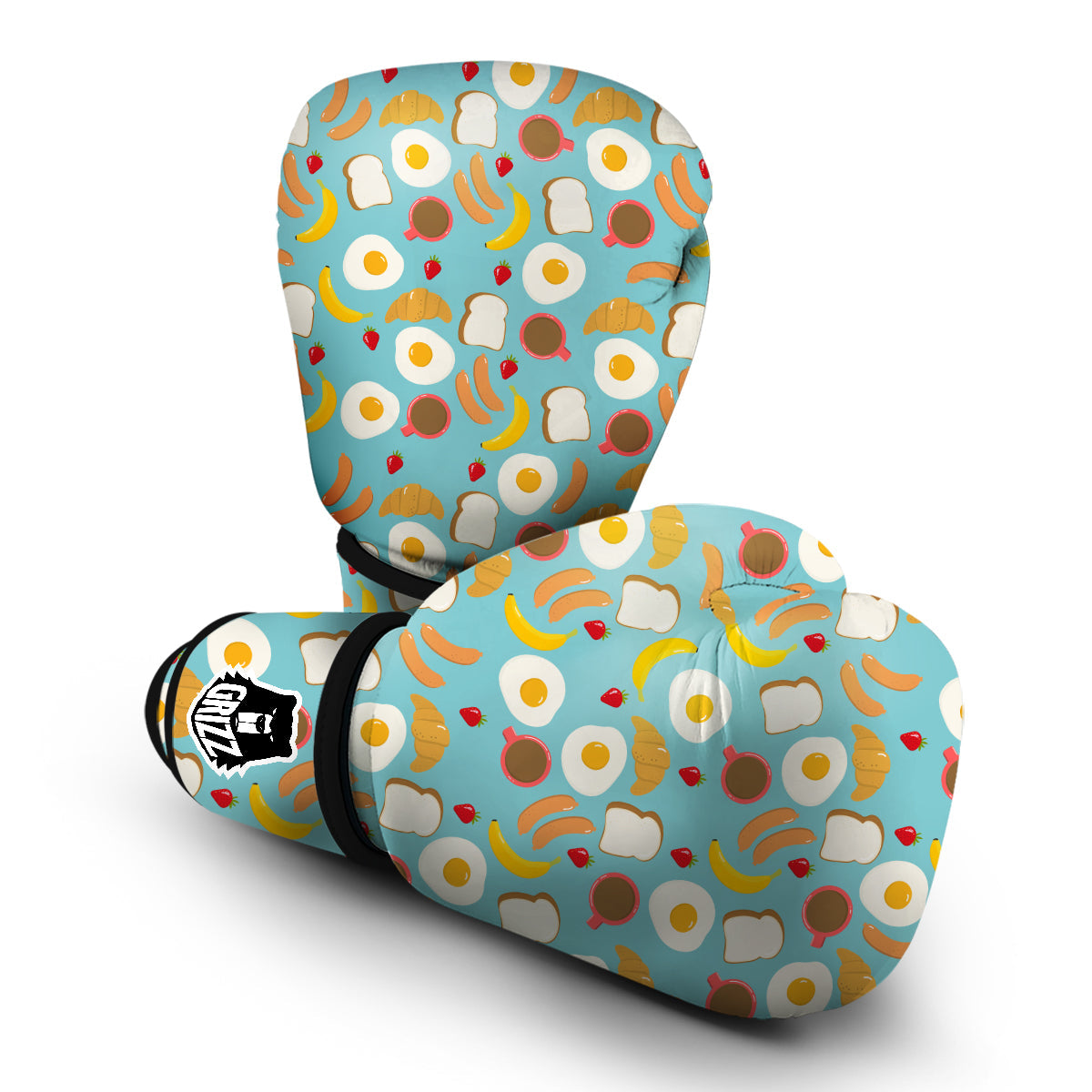 Sausage Egg Toast Breakfast Print Pattern Boxing Gloves-grizzshop