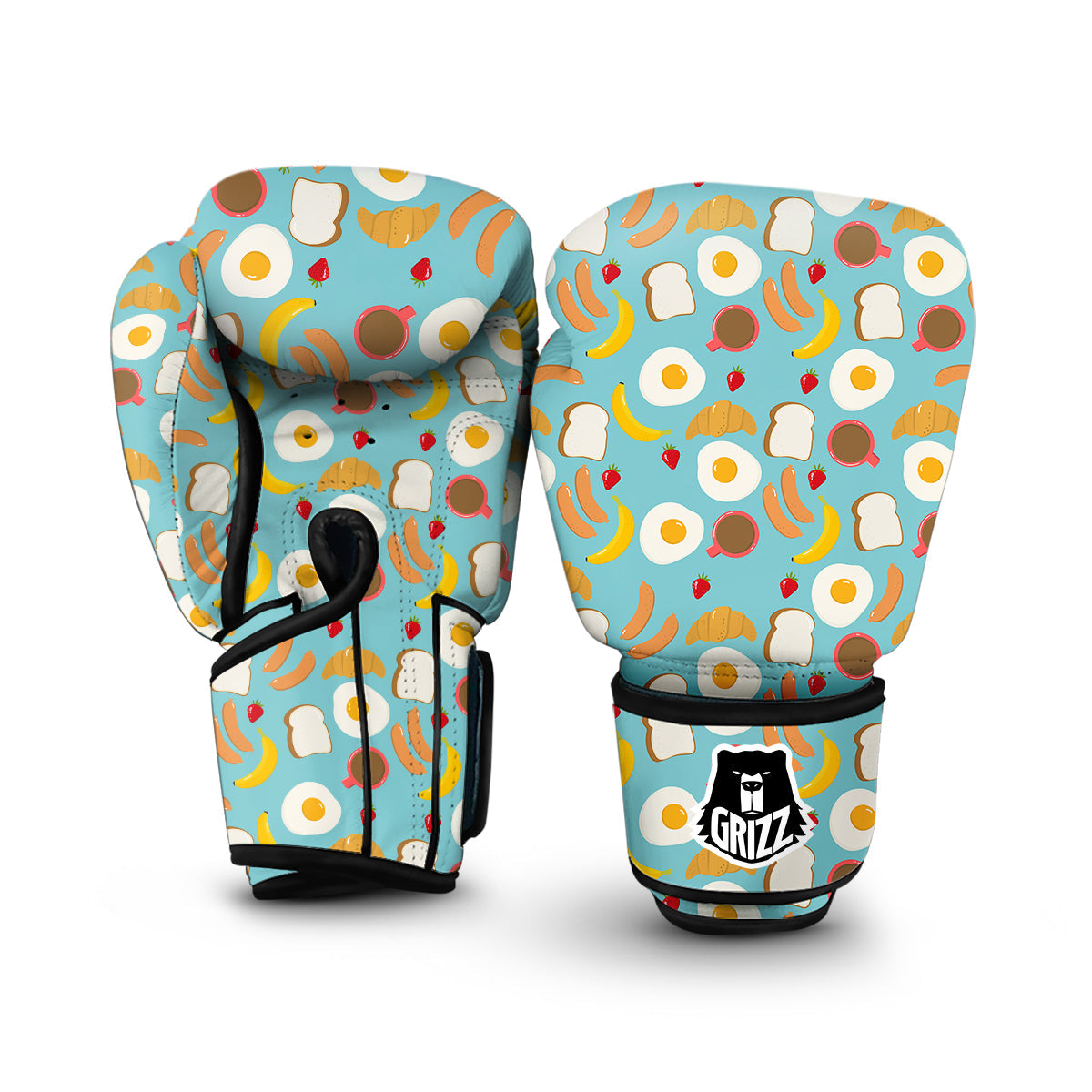 Sausage Egg Toast Breakfast Print Pattern Boxing Gloves-grizzshop