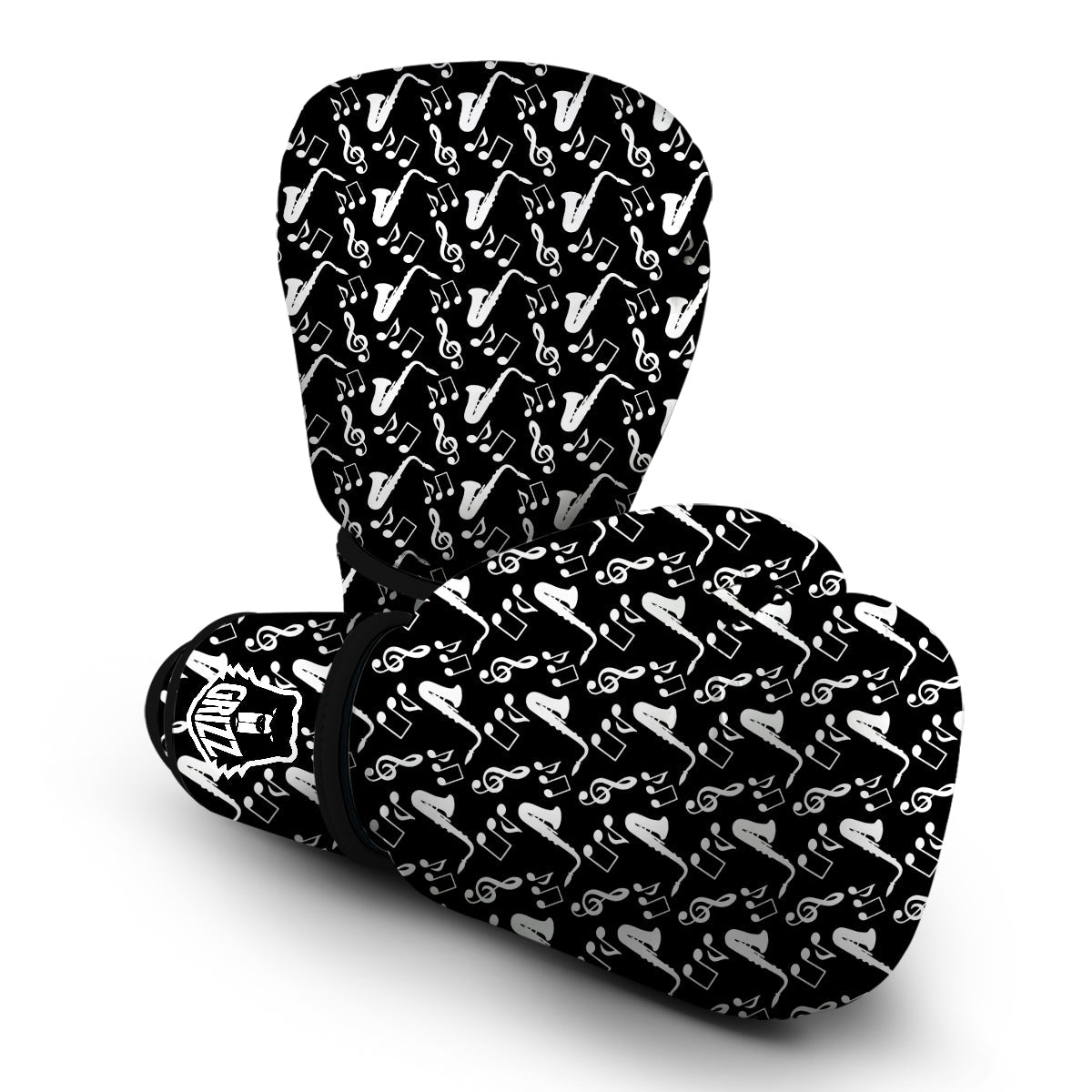 Saxophone Print Pattern Boxing Gloves-grizzshop