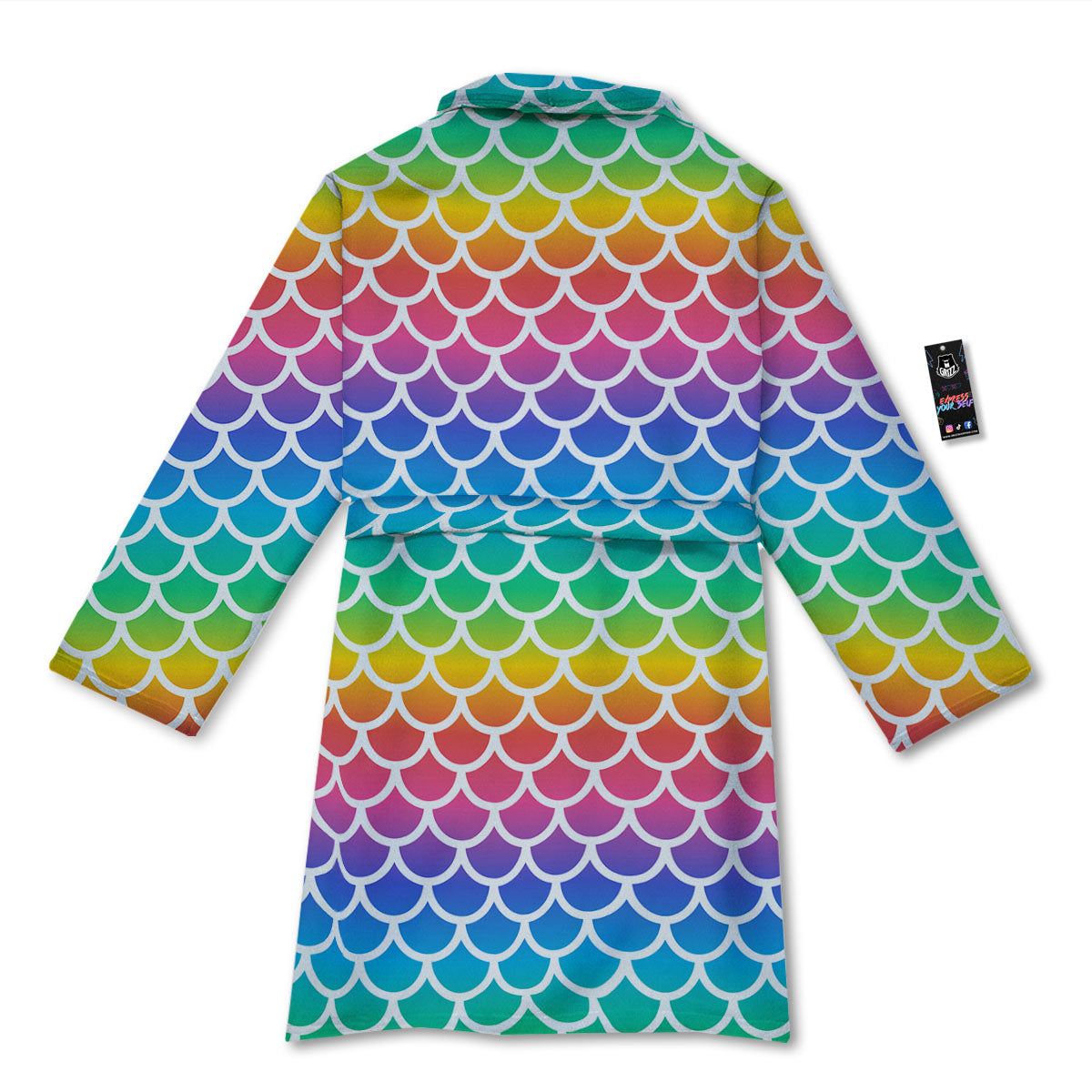 Scale Rainbow Mermaid Print Pattern Bathrobe-grizzshop
