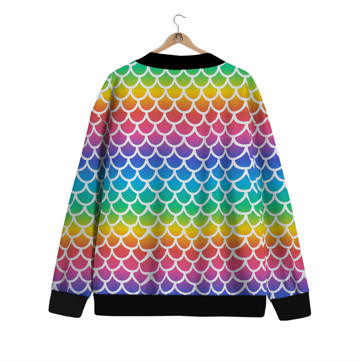 Scale Rainbow Mermaid Print Pattern Cardigan-grizzshop