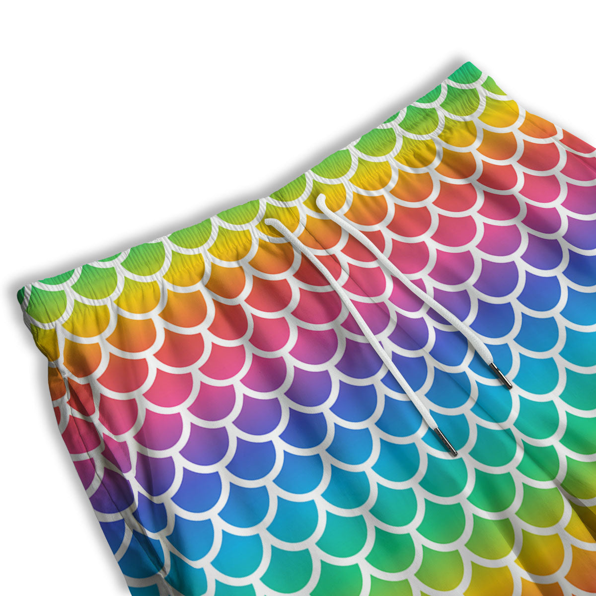 Scale Rainbow Mermaid Print Pattern Men's Athletic Shorts