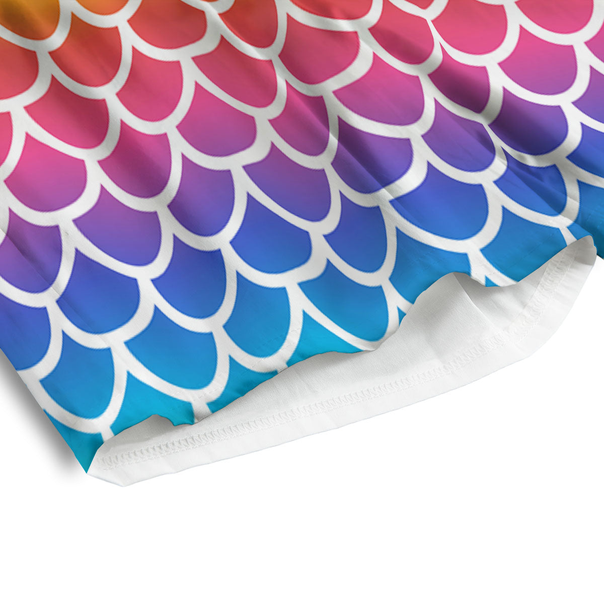 Scale Rainbow Mermaid Print Pattern Men's Athletic Shorts