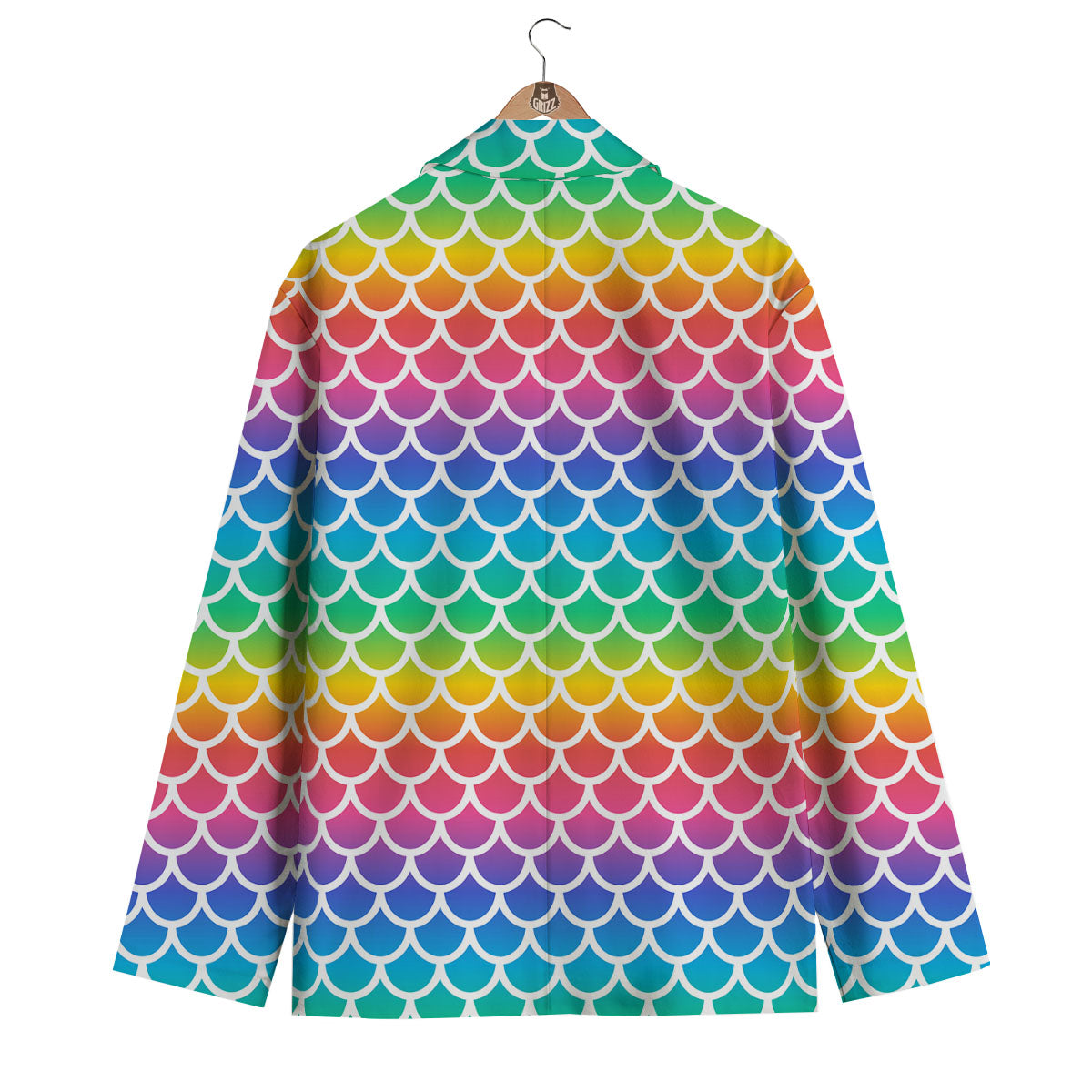Scale Rainbow Mermaid Print Pattern Men's Blazer-grizzshop