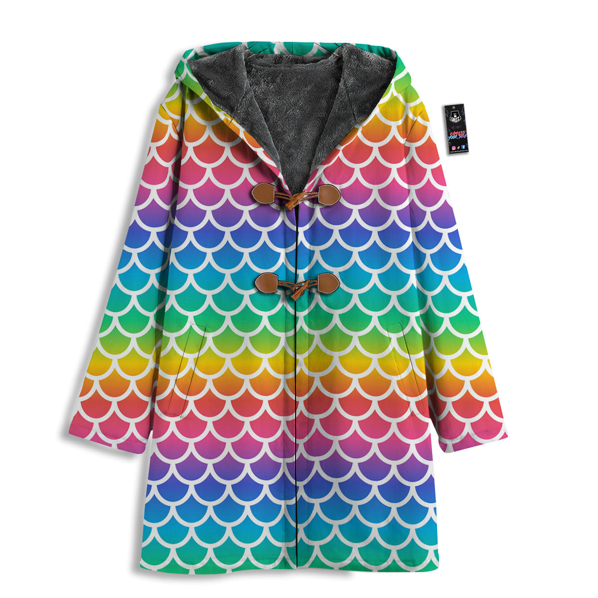 Scale Rainbow Mermaid Print Pattern Men's Windbreaker Jacket-grizzshop