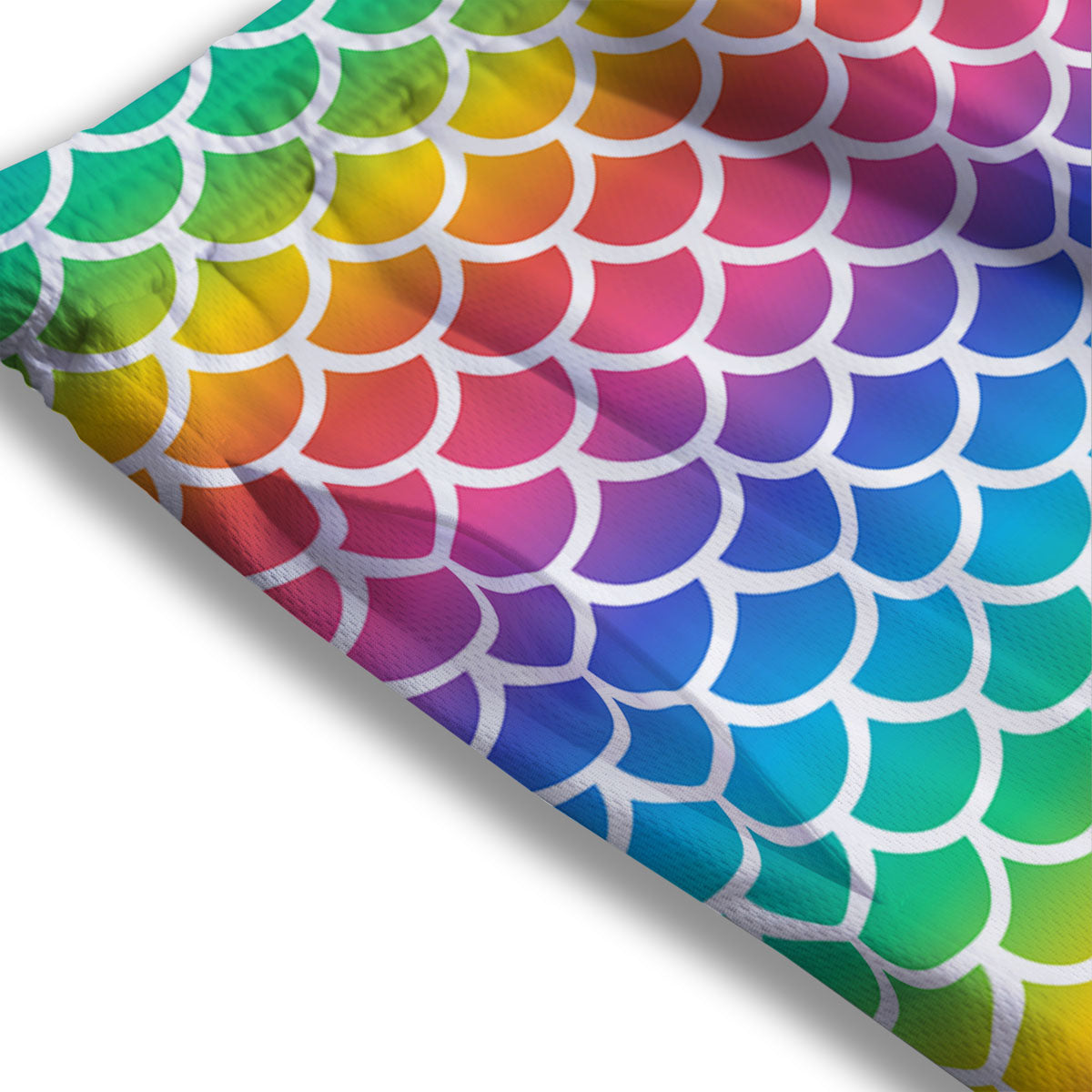 Scale Rainbow Mermaid Print Pattern Mesh Shorts