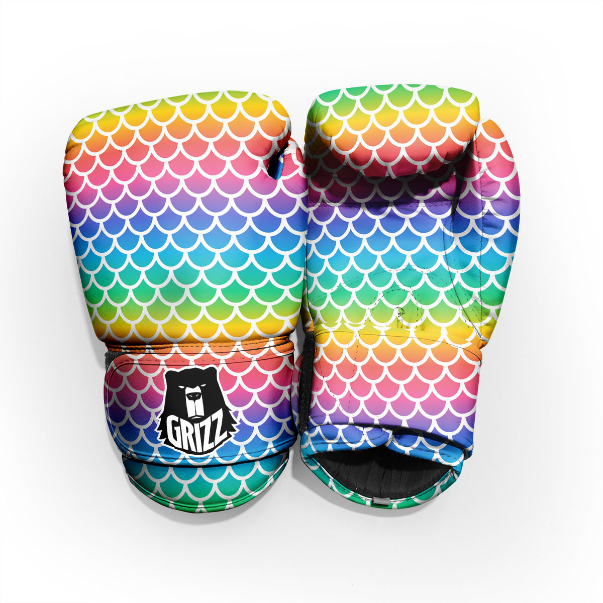 Scale Rainbow Mermaid Print Pattern Pro Boxing Glove