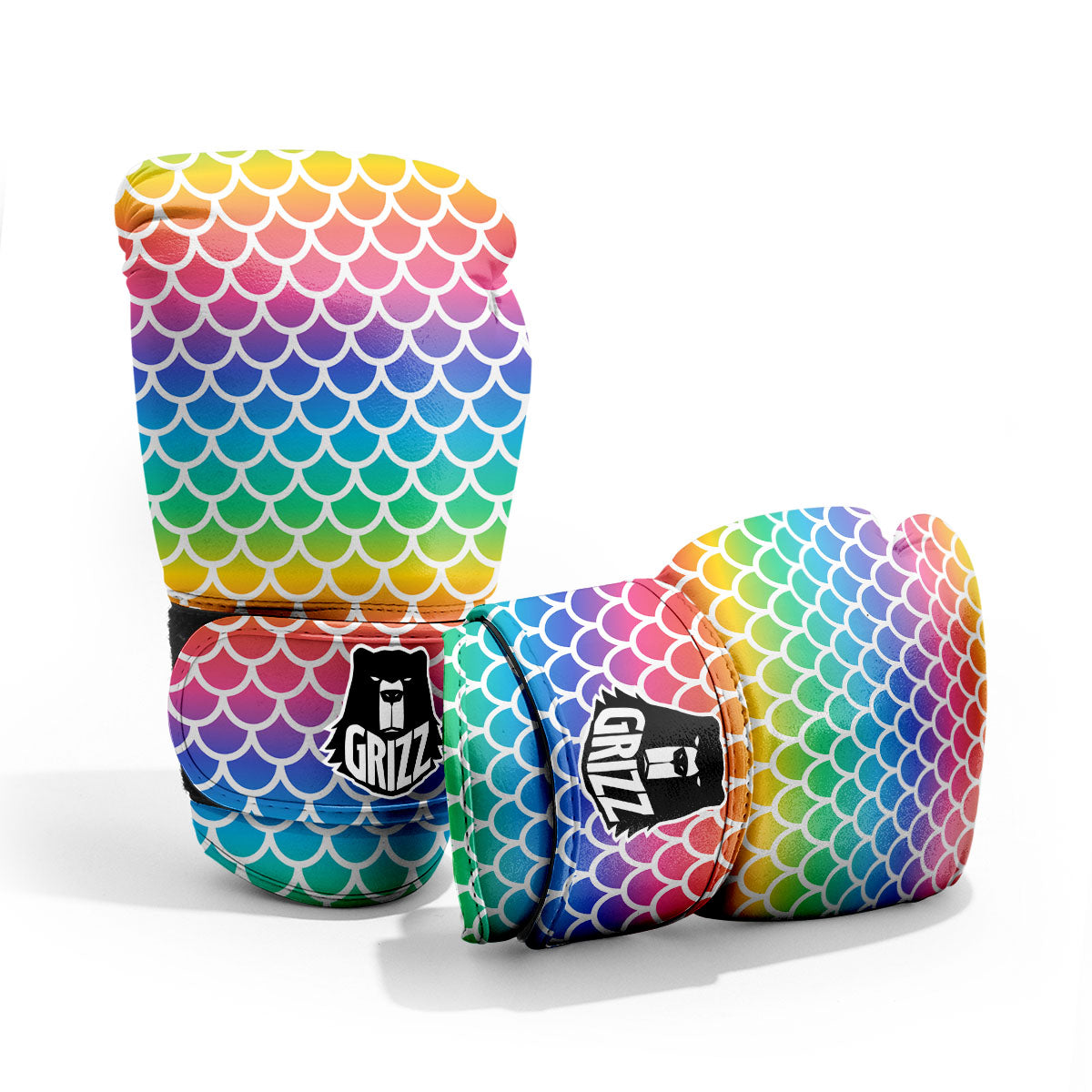 Scale Rainbow Mermaid Print Pattern Pro Boxing Glove