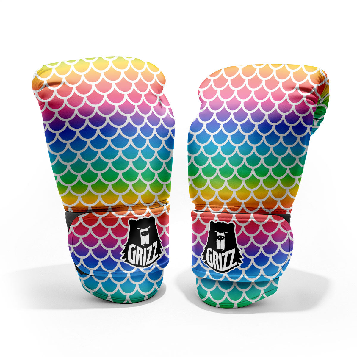 Scale Rainbow Mermaid Print Pattern Pro Boxing Glove