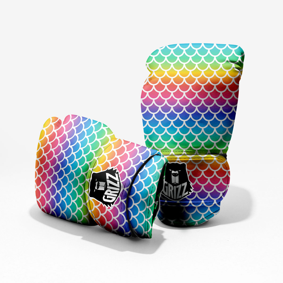 Scale Rainbow Mermaid Print Pattern Pro Boxing Glove