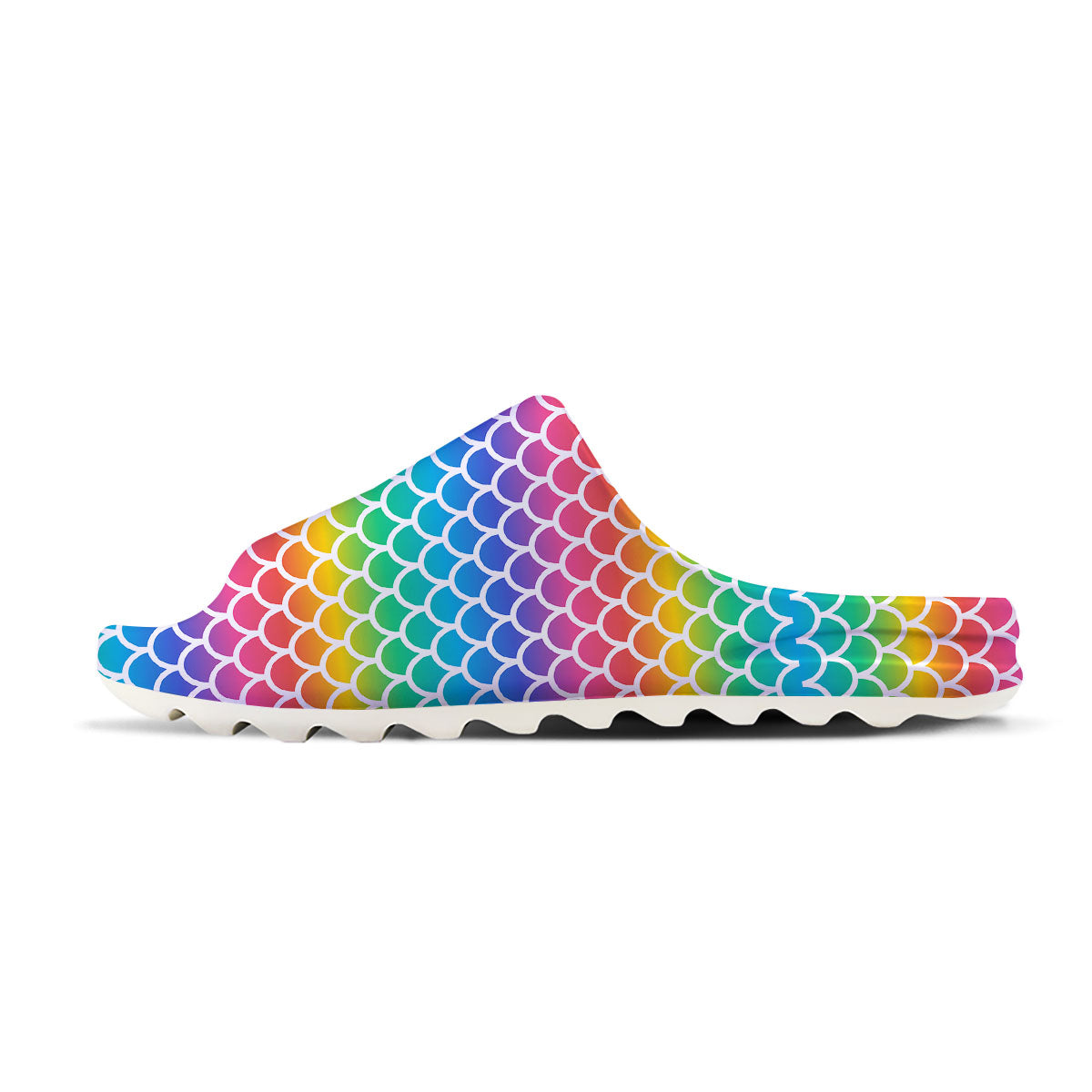 Scale Rainbow Mermaid Print Pattern Sandals-grizzshop
