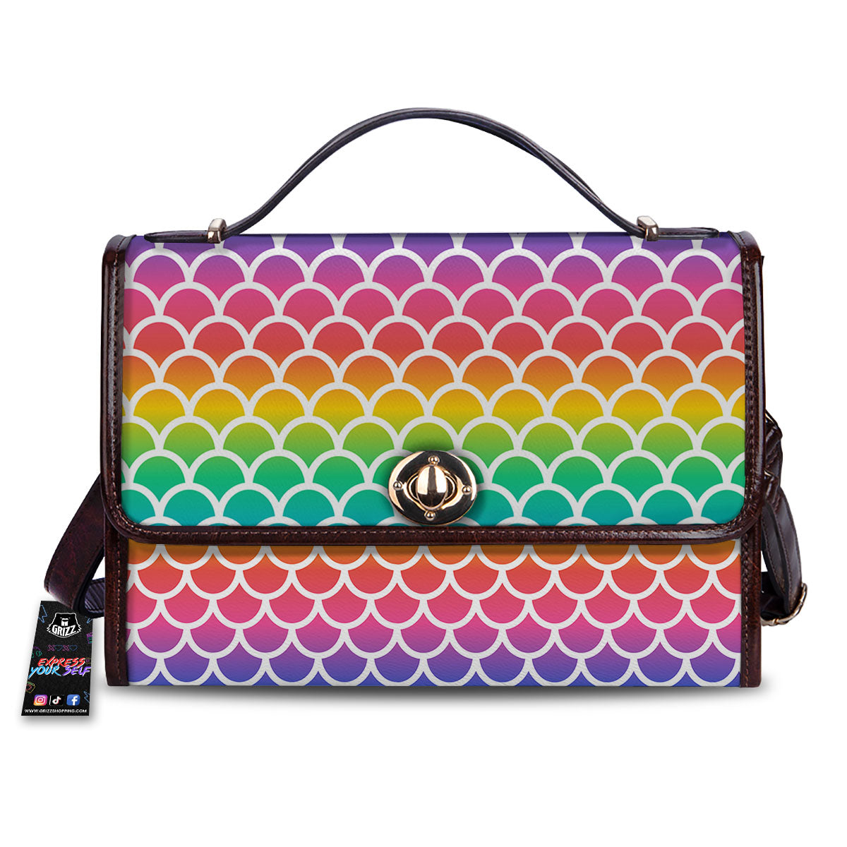 Scale Rainbow Mermaid Print Pattern Women's Satchel Bag