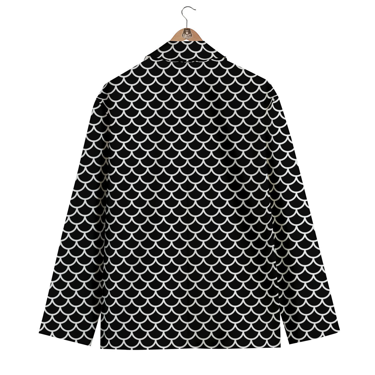 Scales Black Mermaid Print Pattern Men's Blazer-grizzshop