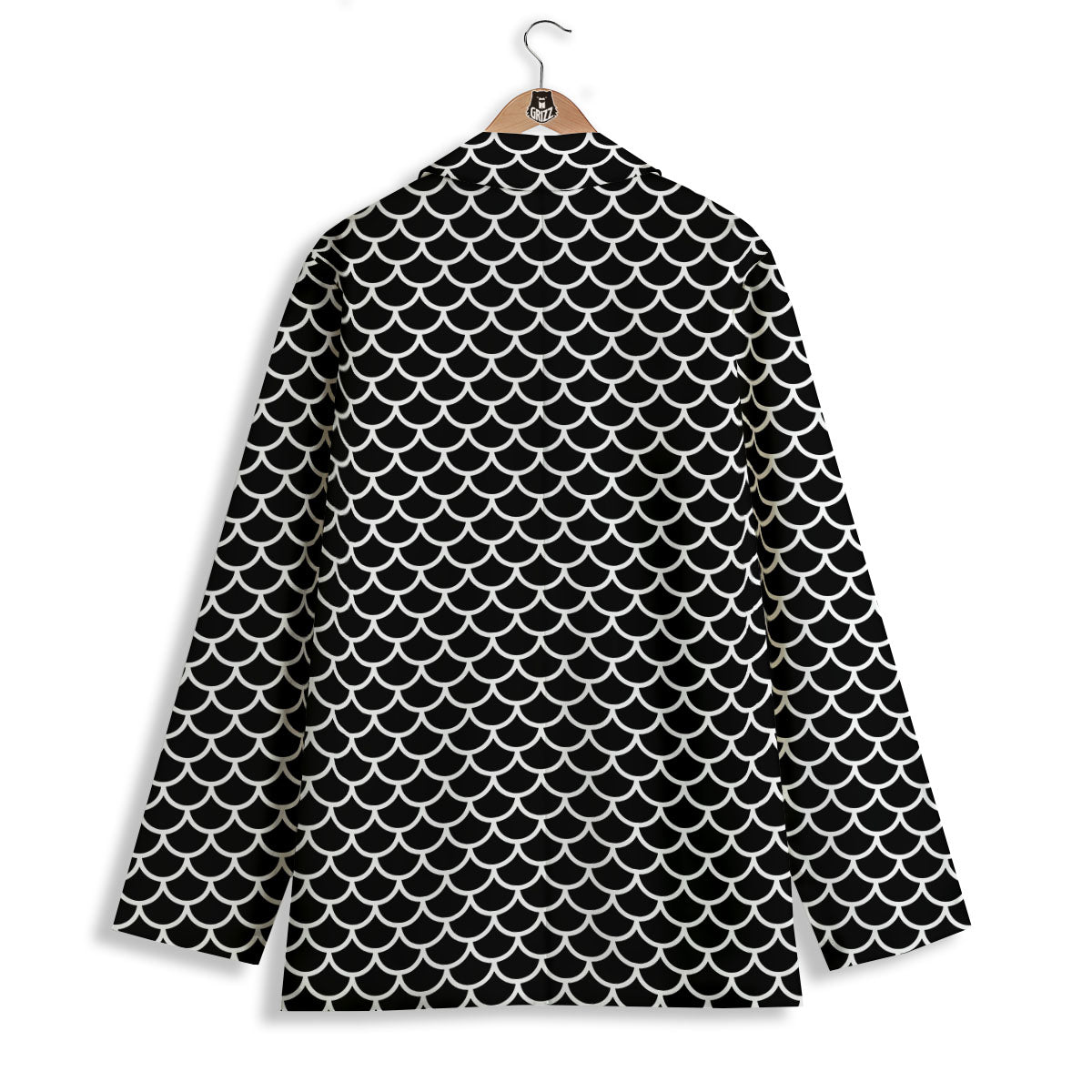 Scales Black Mermaid Print Pattern Women's Blazer-grizzshop
