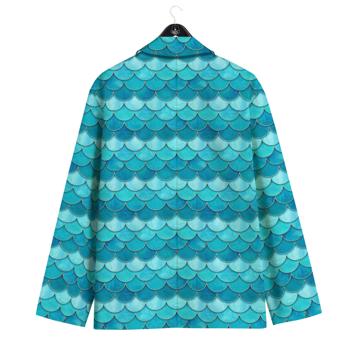 Scales Mermaid Blue Print Pattern Men's Sport Coat-grizzshop