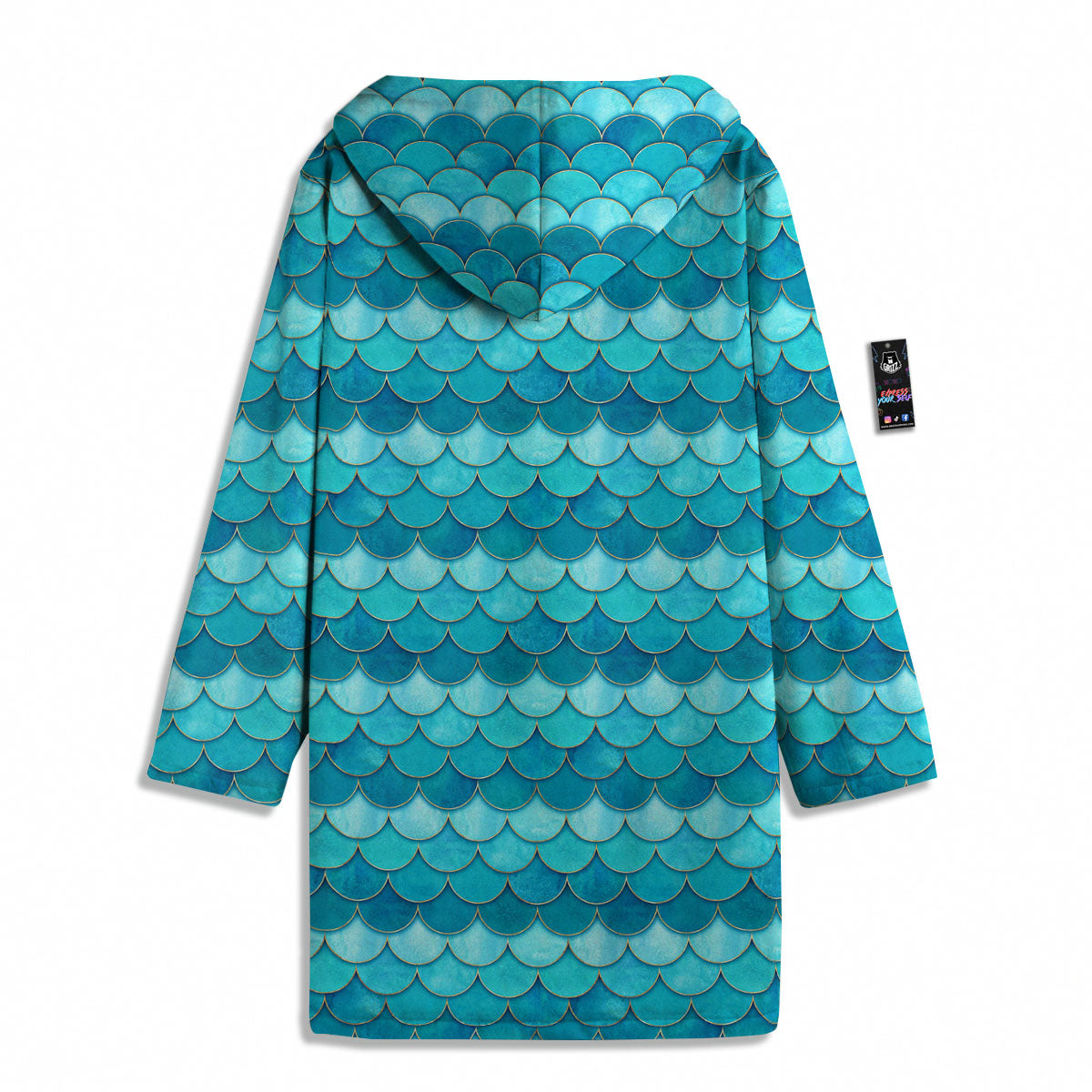 Scales Mermaid Blue Print Pattern Men's Windbreaker Jacket-grizzshop
