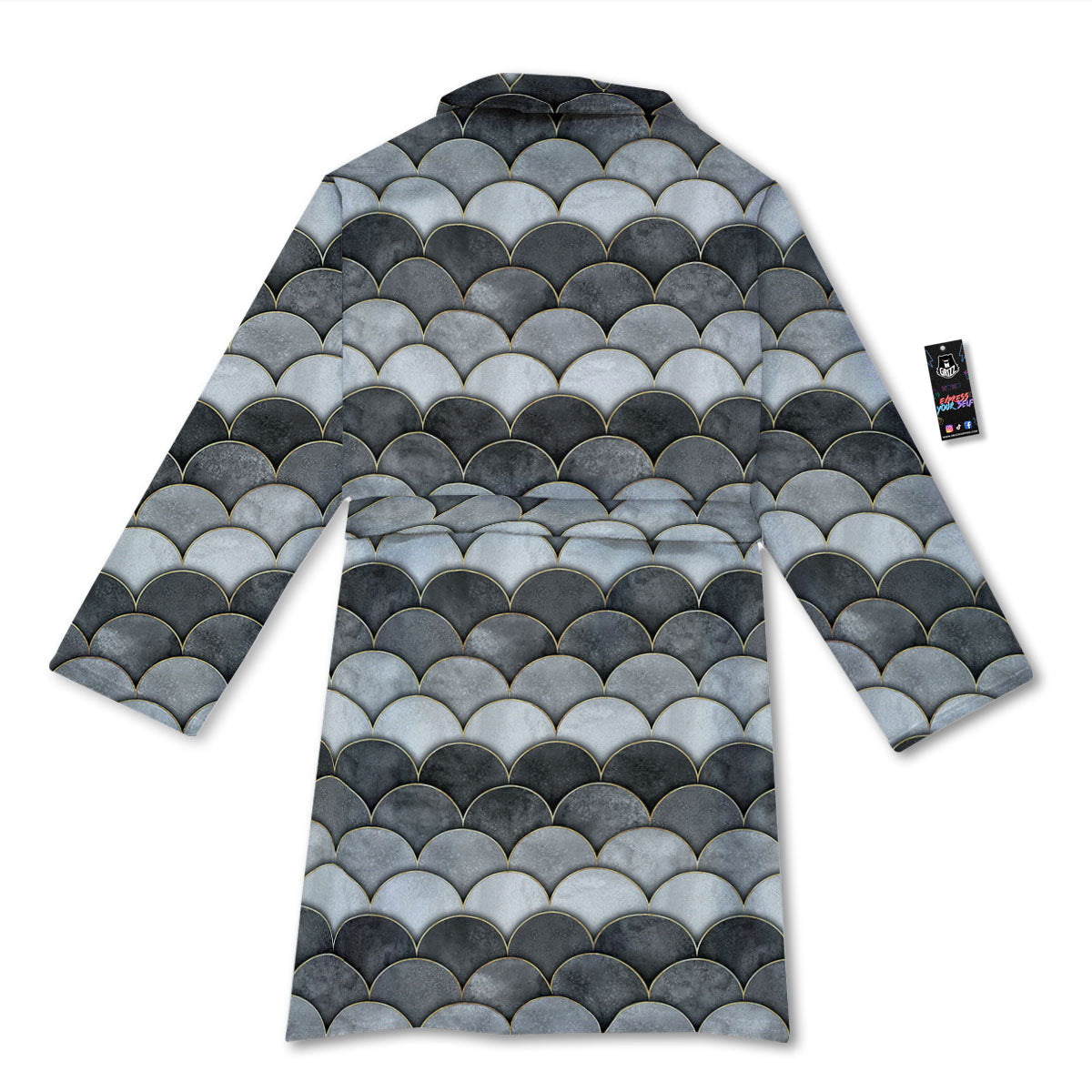 Scales Mermaid Print Pattern Bathrobe-grizzshop