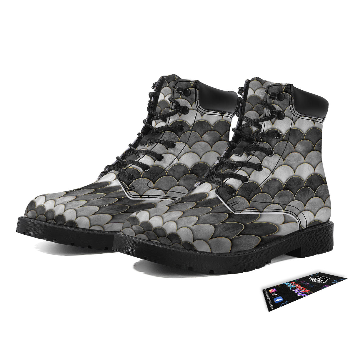 Scales Mermaid Print Pattern Boots-grizzshop