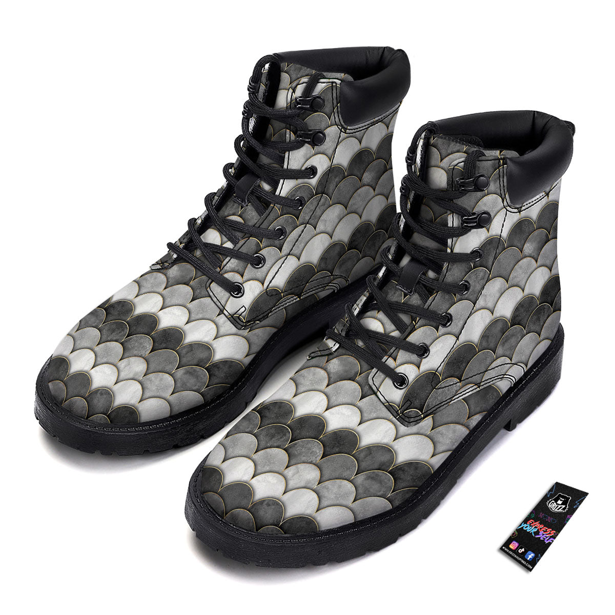 Scales Mermaid Print Pattern Boots-grizzshop