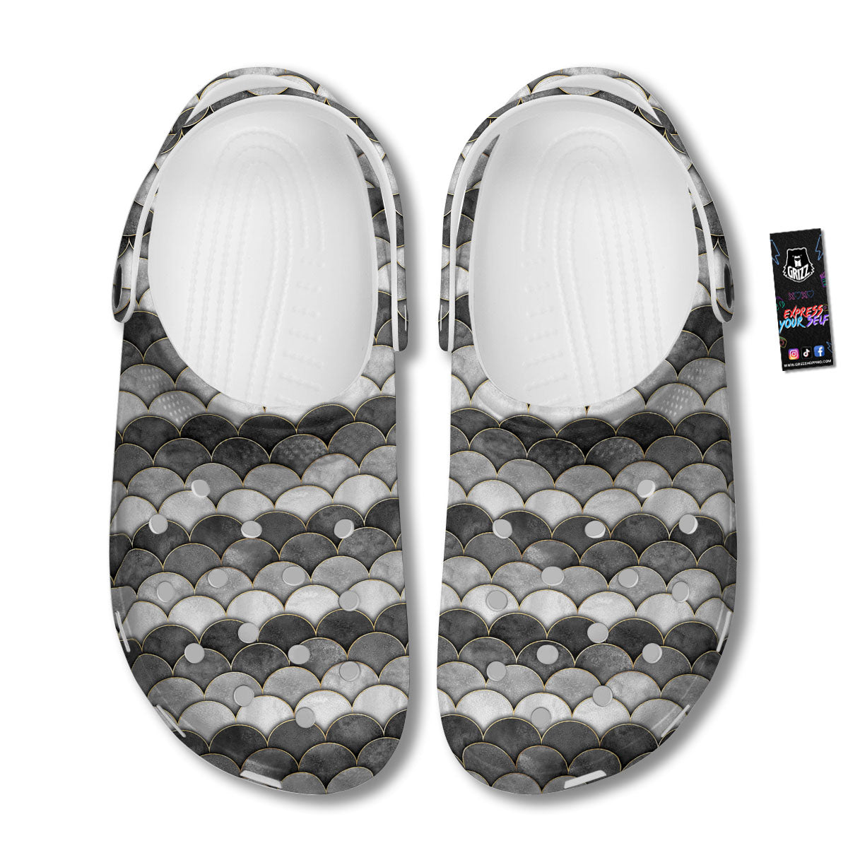 Scales Mermaid Print Pattern Clog-grizzshop