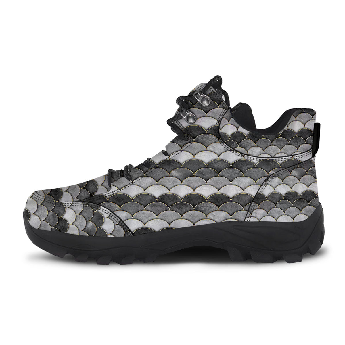 Scales Mermaid Print Pattern Hiking Shoes-grizzshop