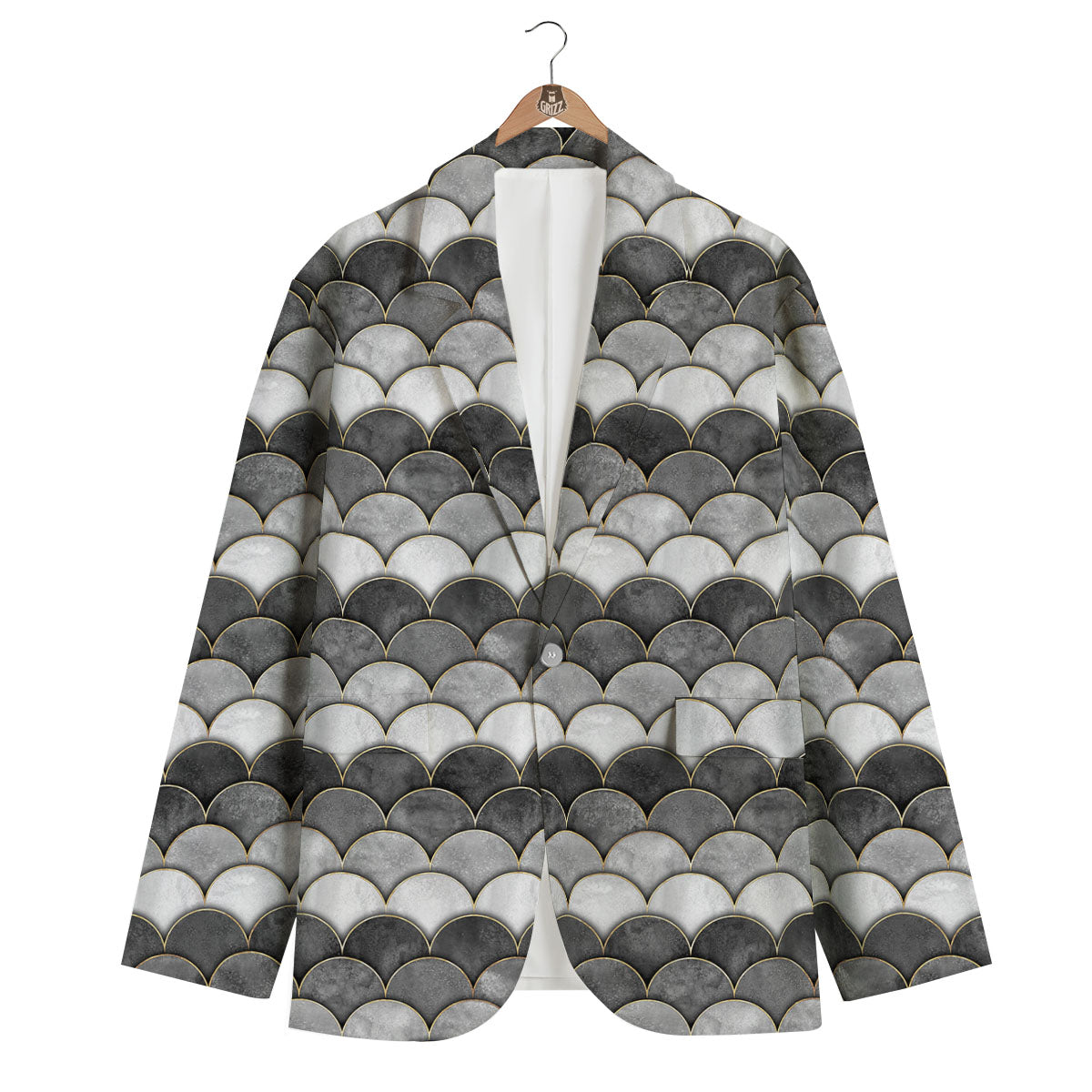 Scales Mermaid Print Pattern Men's Blazer-grizzshop