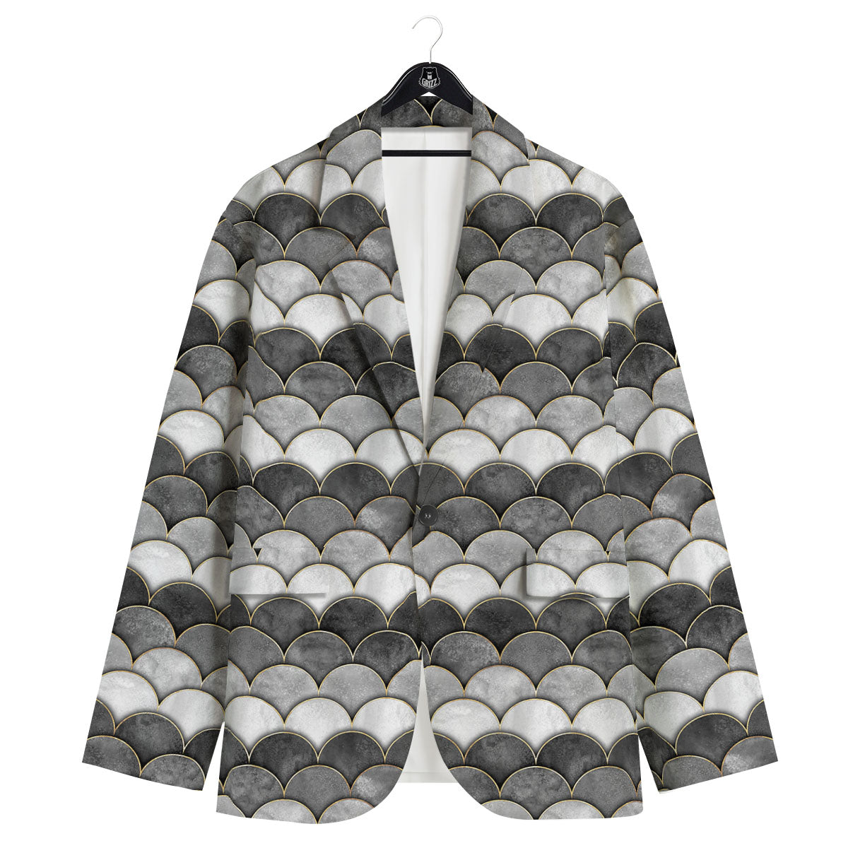 Scales Mermaid Print Pattern Men's Sport Coat-grizzshop