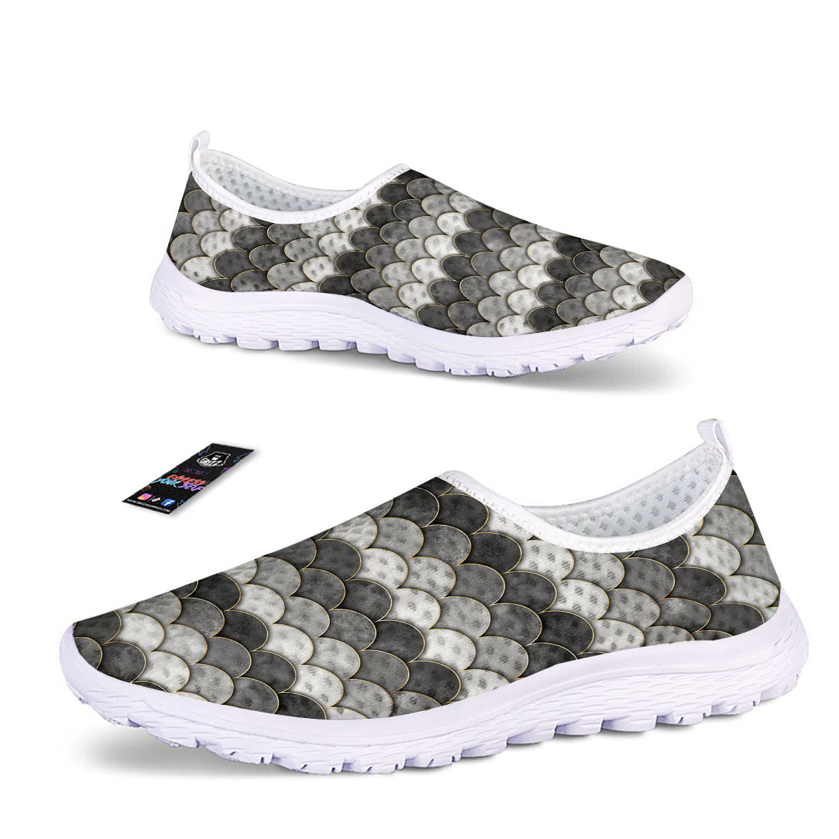 Scales Mermaid Print Pattern Nurse Shoes-grizzshop