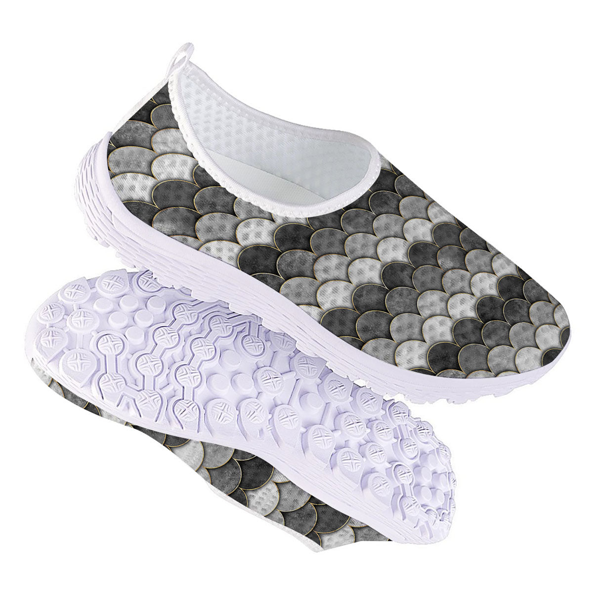 Scales Mermaid Print Pattern Nurse Shoes-grizzshop