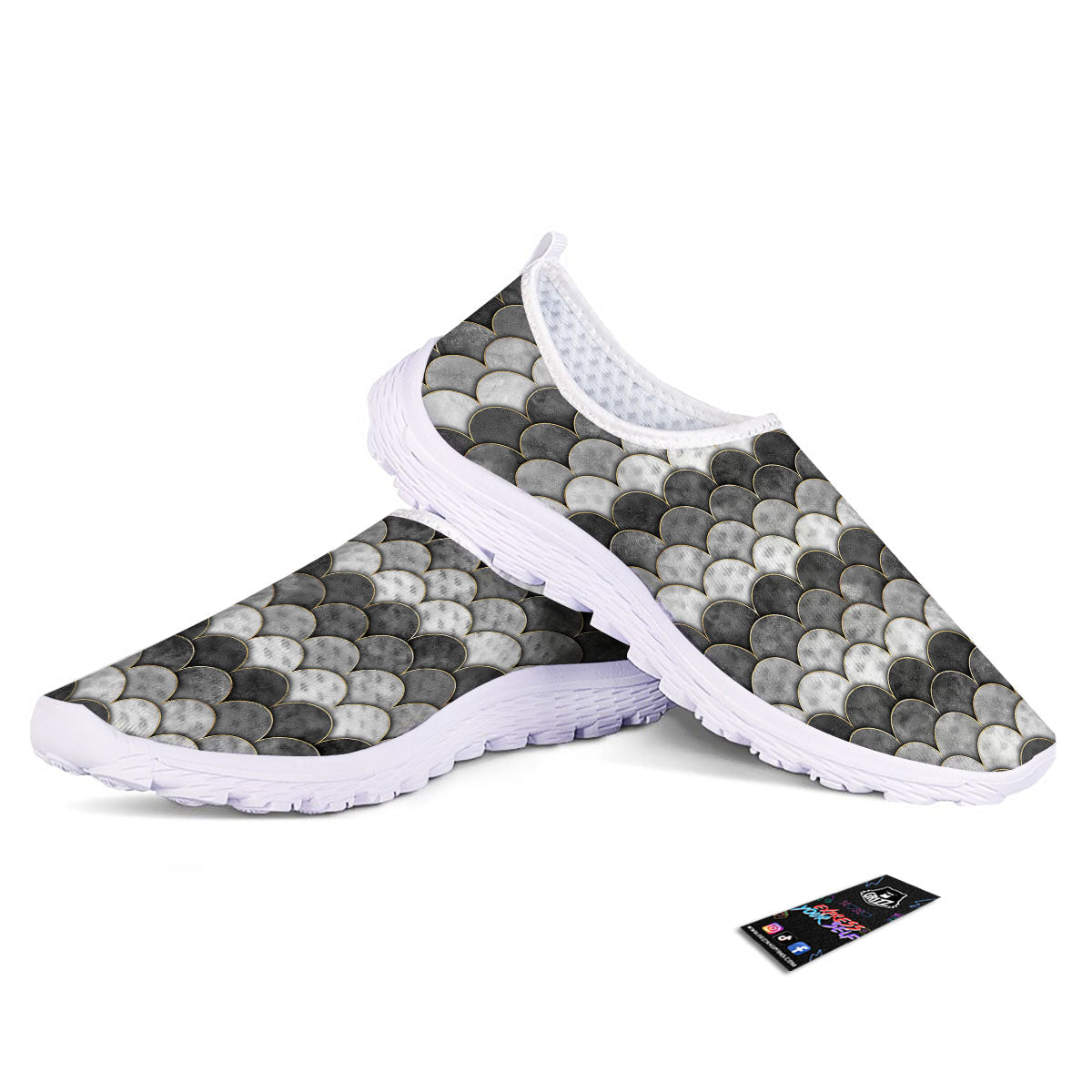 Scales Mermaid Print Pattern Nurse Shoes-grizzshop