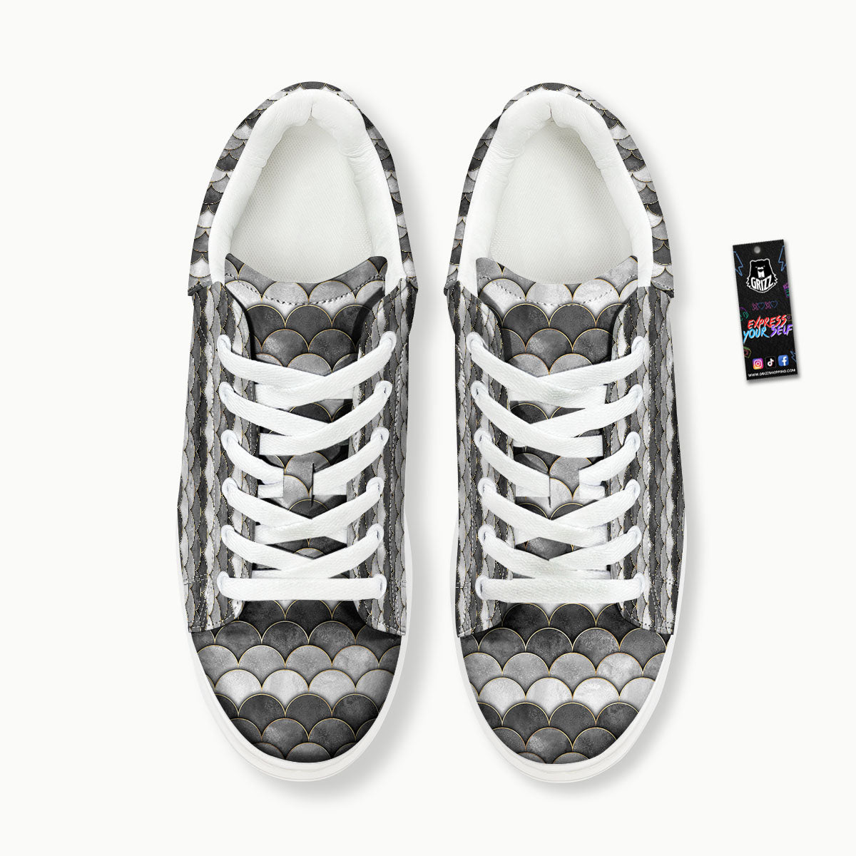 Scales Mermaid Print Pattern Platform Shoes-grizzshop