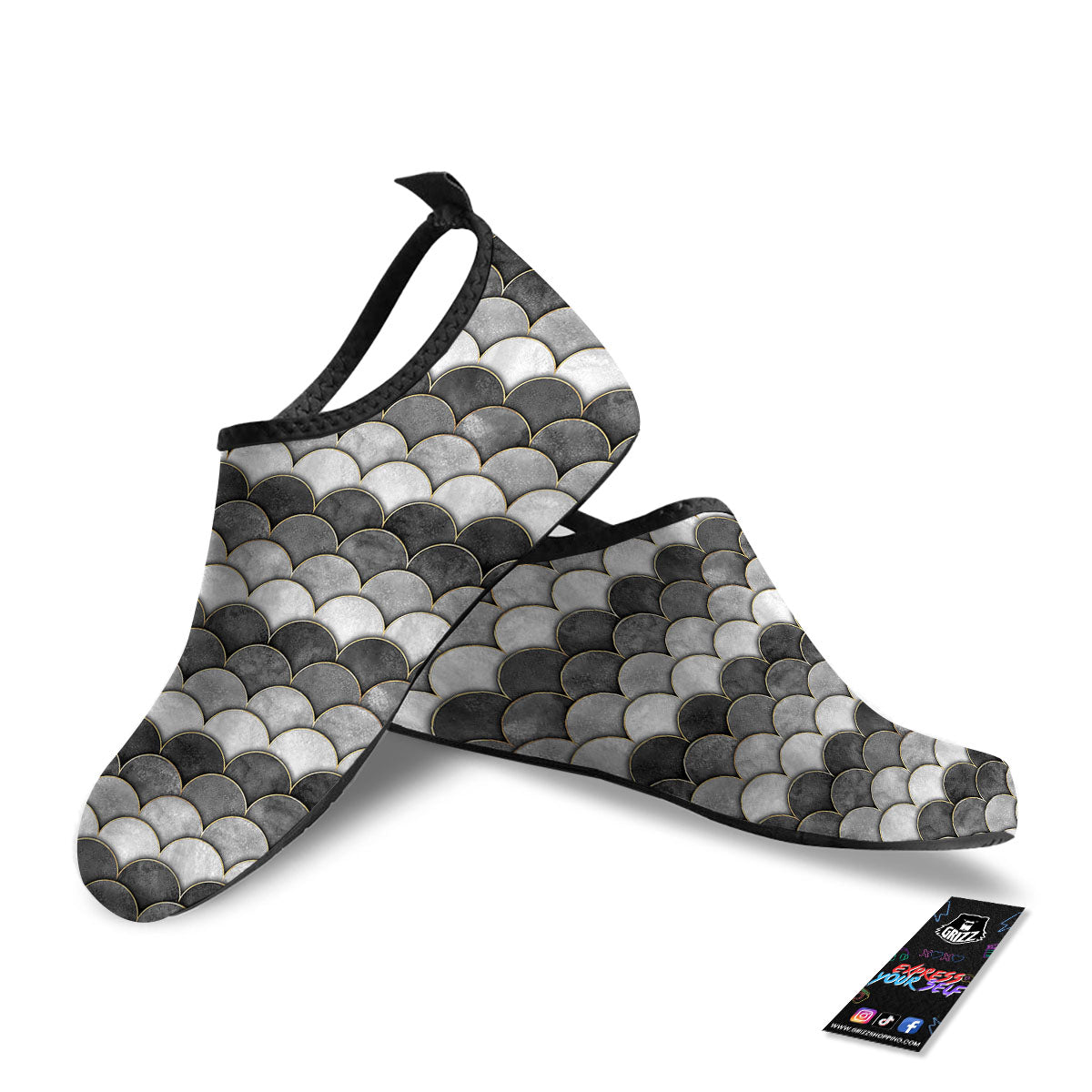 Scales Mermaid Print Pattern Water Shoes-grizzshop
