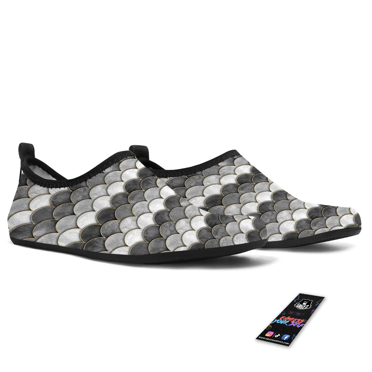 Scales Mermaid Print Pattern Water Shoes-grizzshop