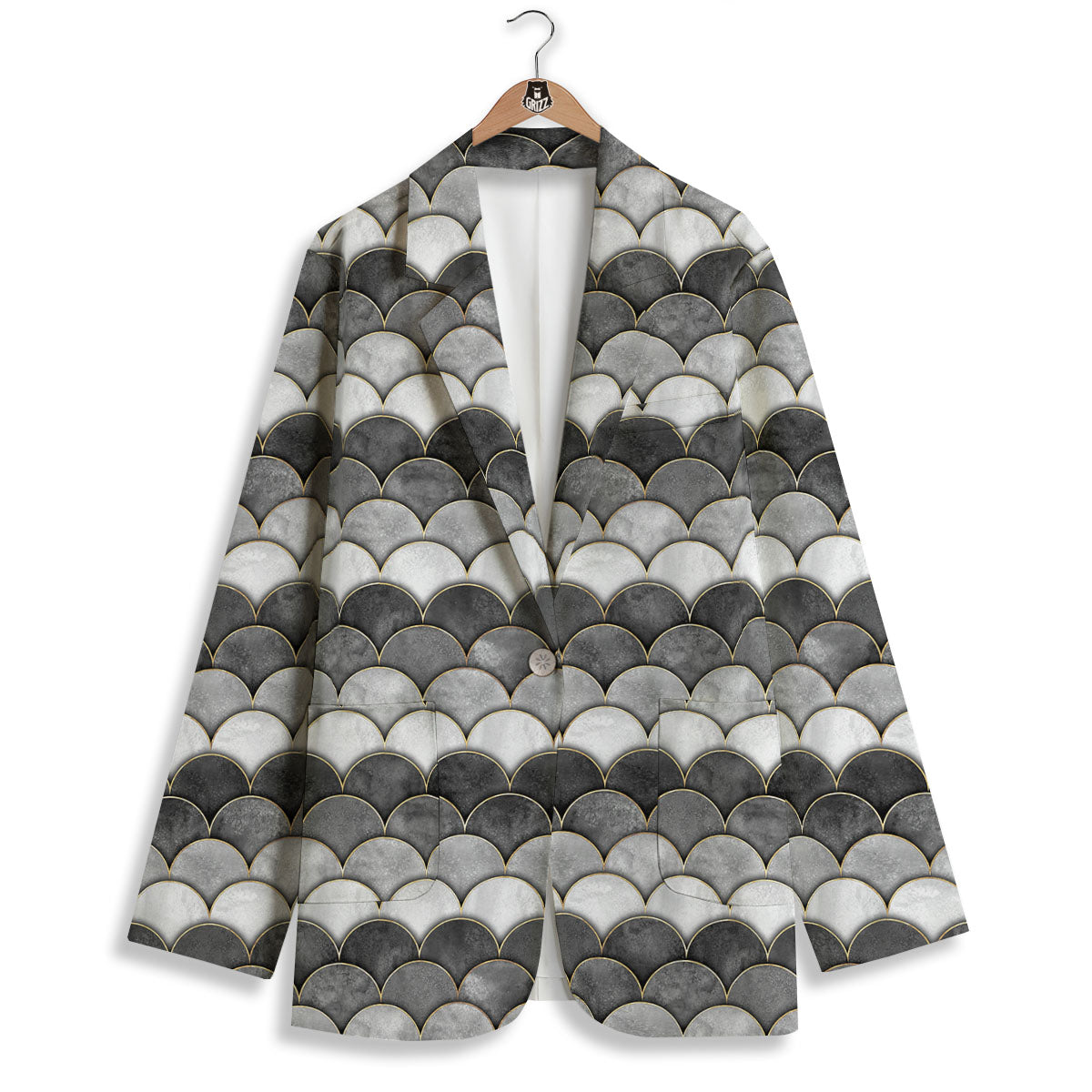 Scales Mermaid Print Pattern Women's Blazer-grizzshop