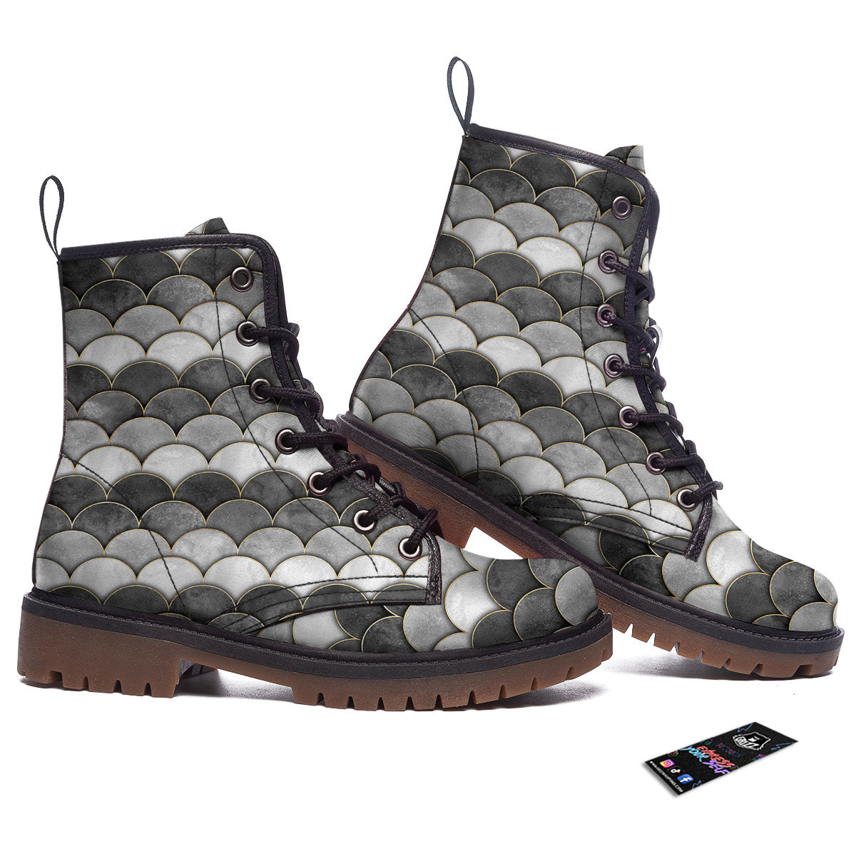 Scales Mermaid Print Pattern Work Boots-grizzshop