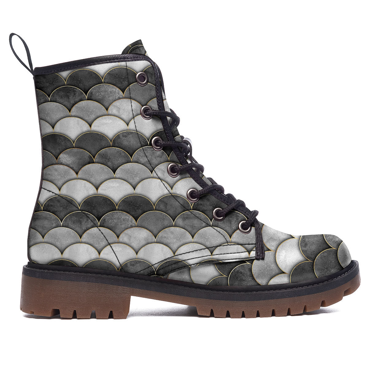 Scales Mermaid Print Pattern Work Boots-grizzshop