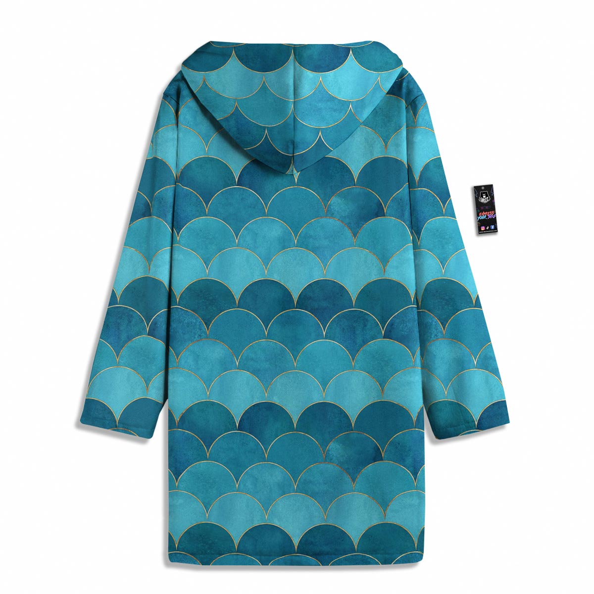 Scales Teal Mermaid Print Pattern Men's Windbreaker Jacket-grizzshop