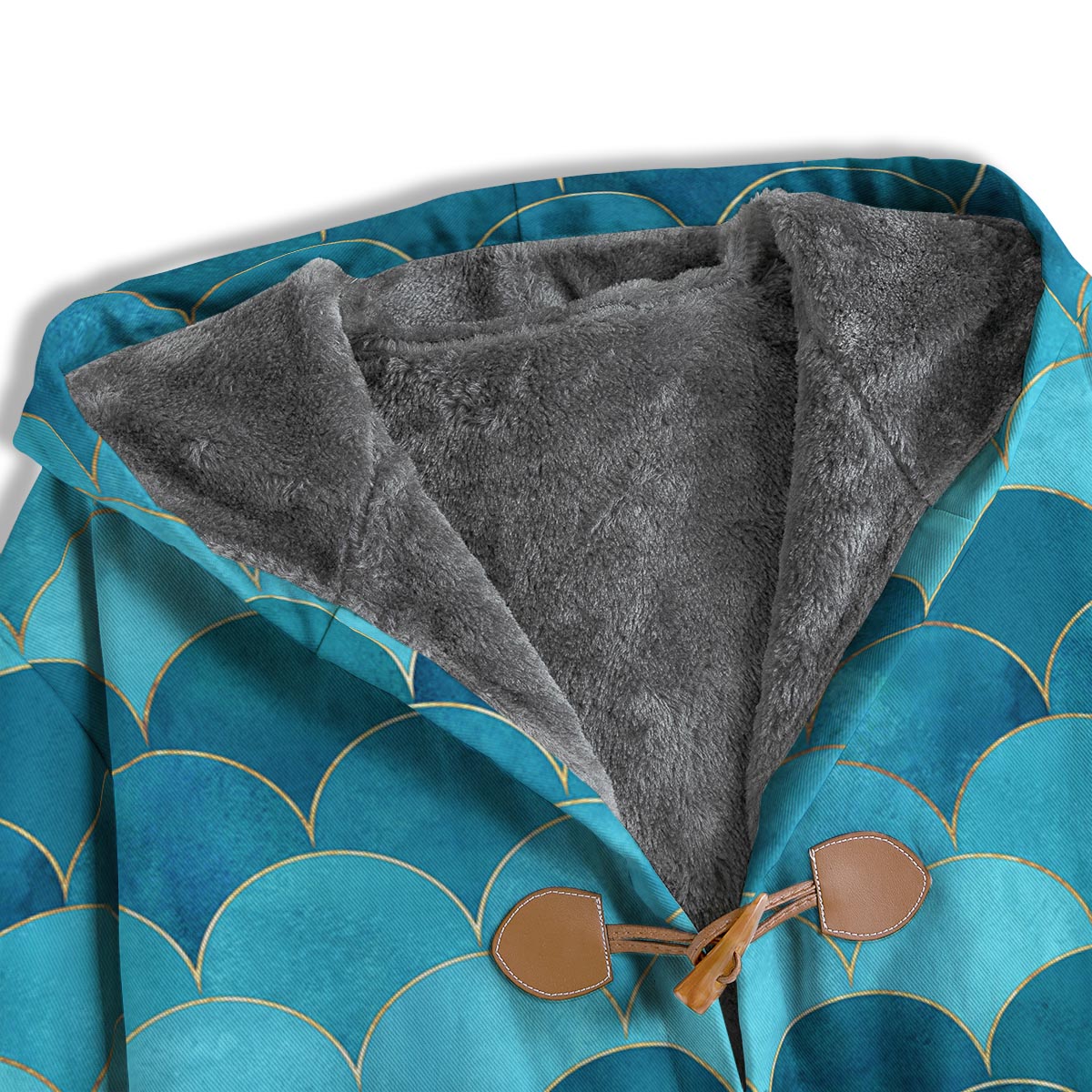 Scales Teal Mermaid Print Pattern Men's Windbreaker Jacket-grizzshop