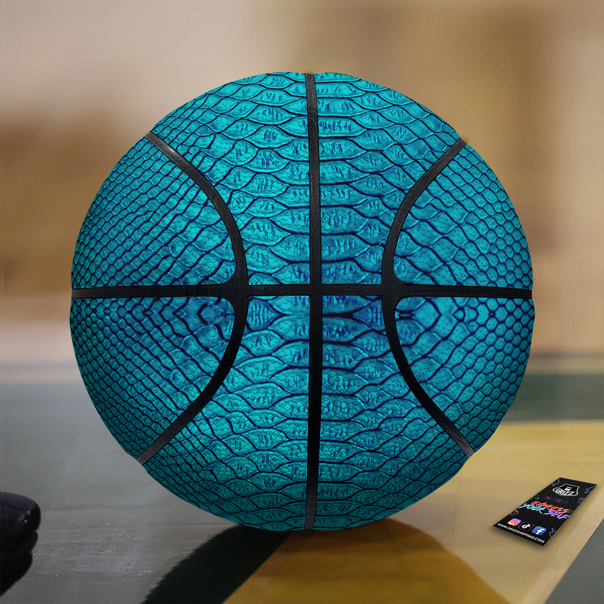 Scales Turquoise Snake Print Pattern Basketball