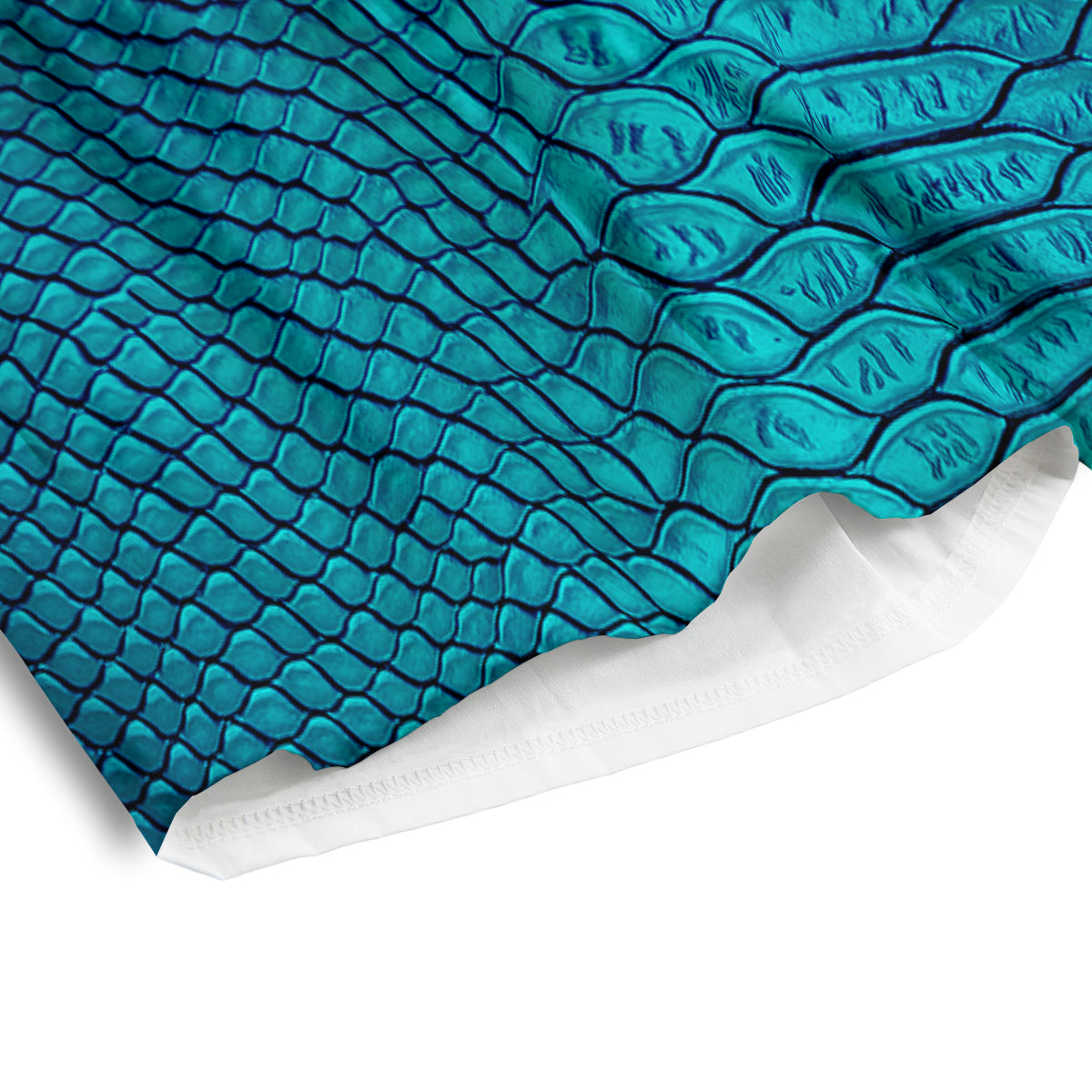 Scales Turquoise Snake Print Pattern Men's Athletic Shorts
