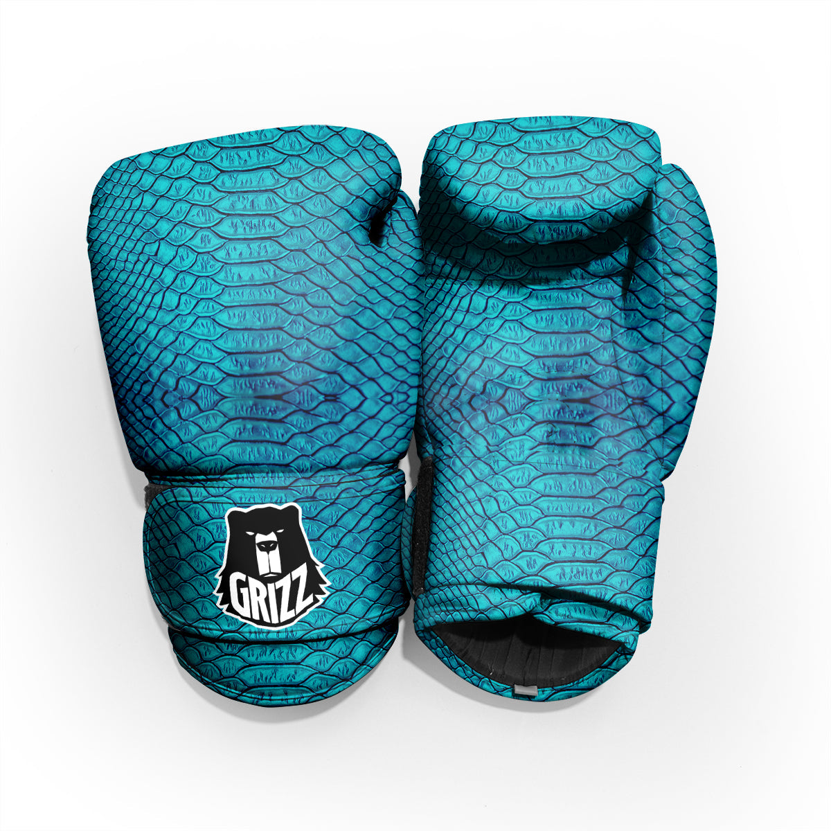 Scales Turquoise Snake Print Pattern Pro Boxing Glove