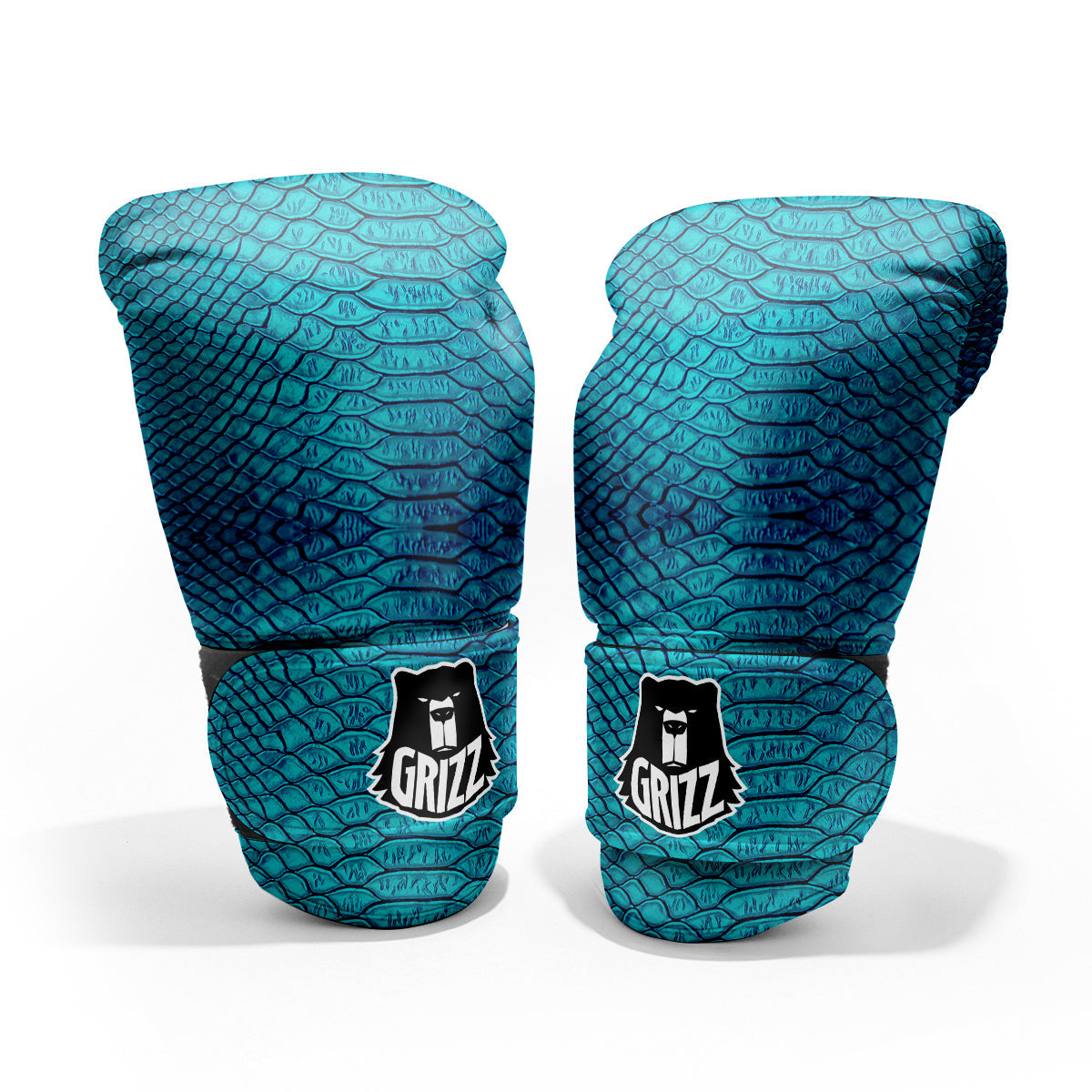 Scales Turquoise Snake Print Pattern Pro Boxing Glove