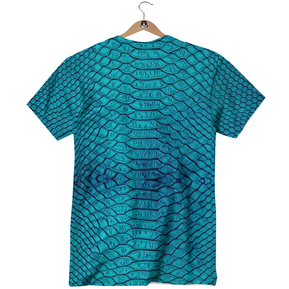 Scales Turquoise Snake Print Pattern T-Shirt-grizzshop